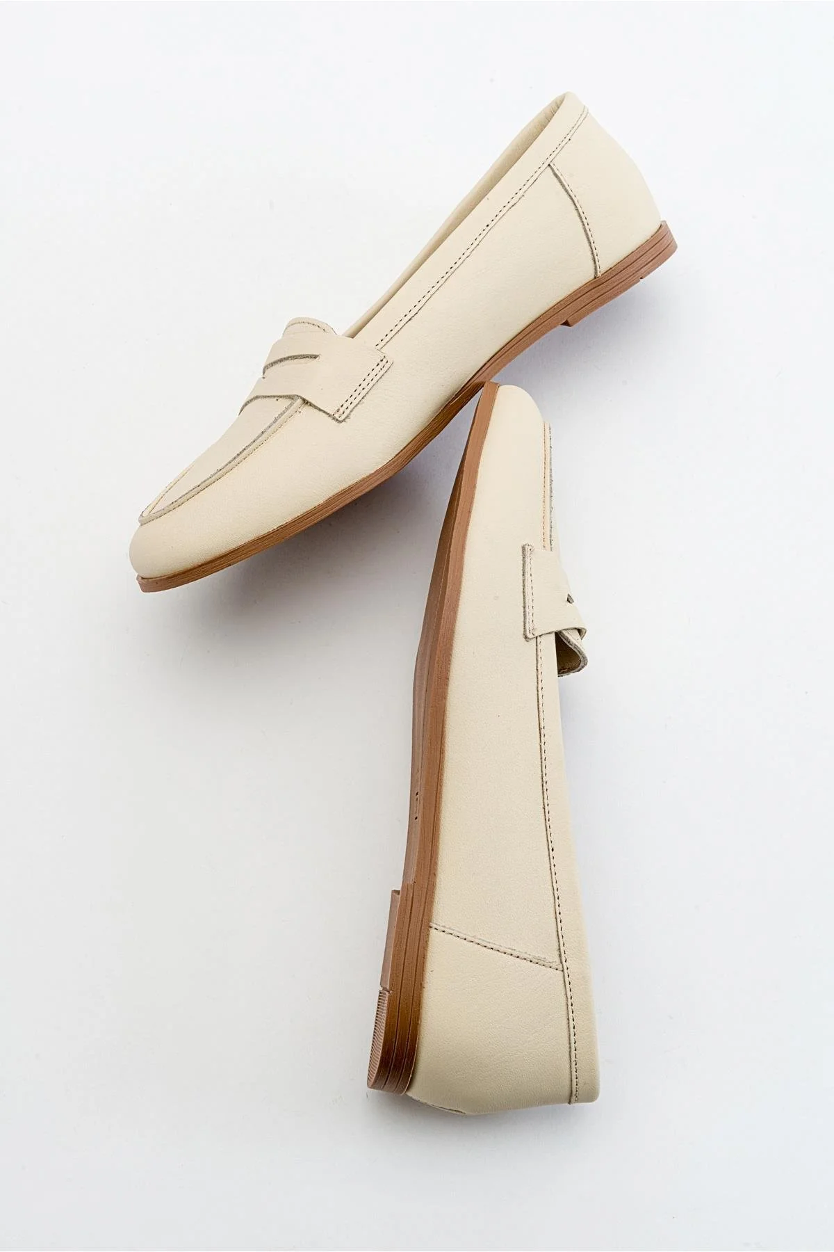Dorothy - Light Beige Leather Loafers - Image 5