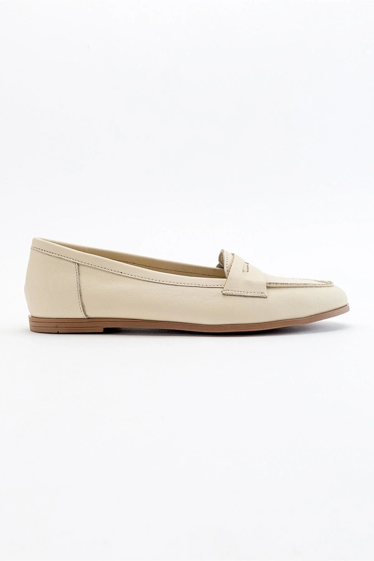Dorothy - Light Beige Leather Loafers - Image 6
