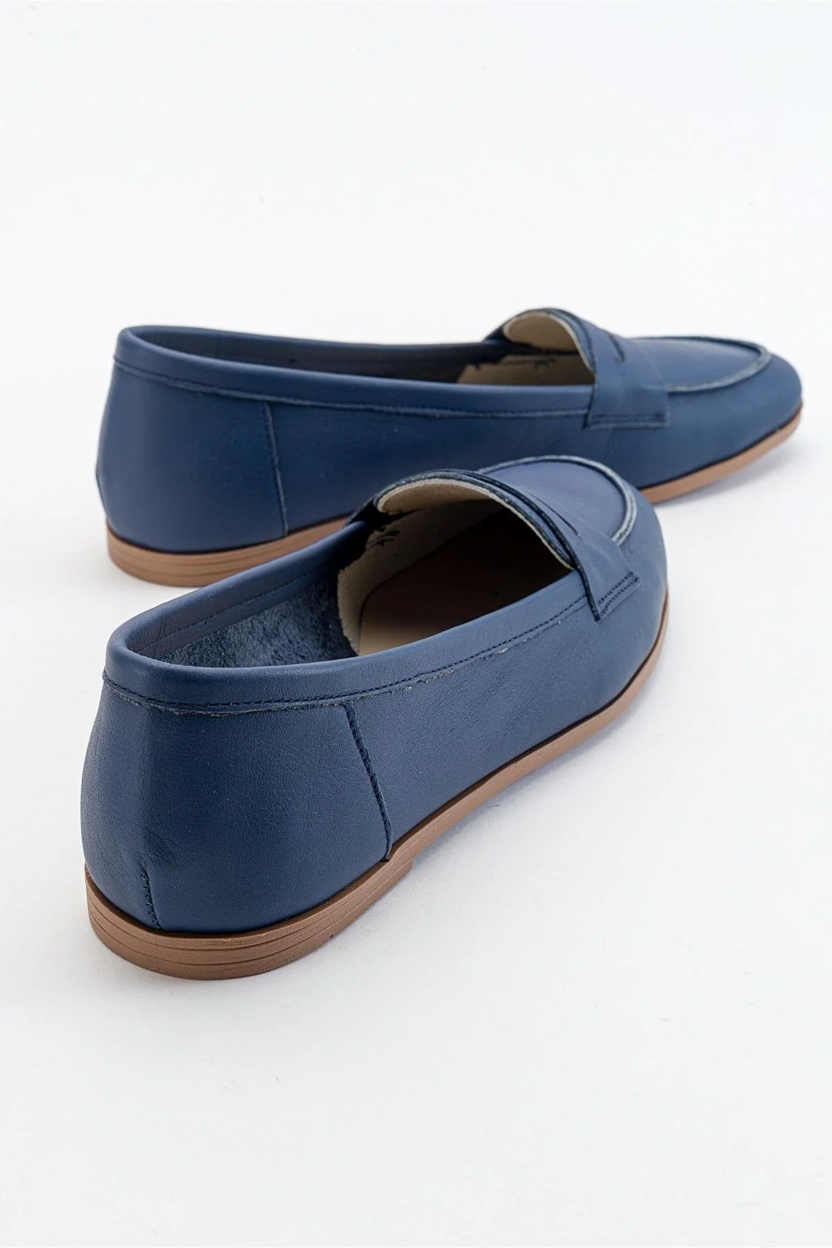Dorothy - Navy Blue Leather Loafers - Image 4