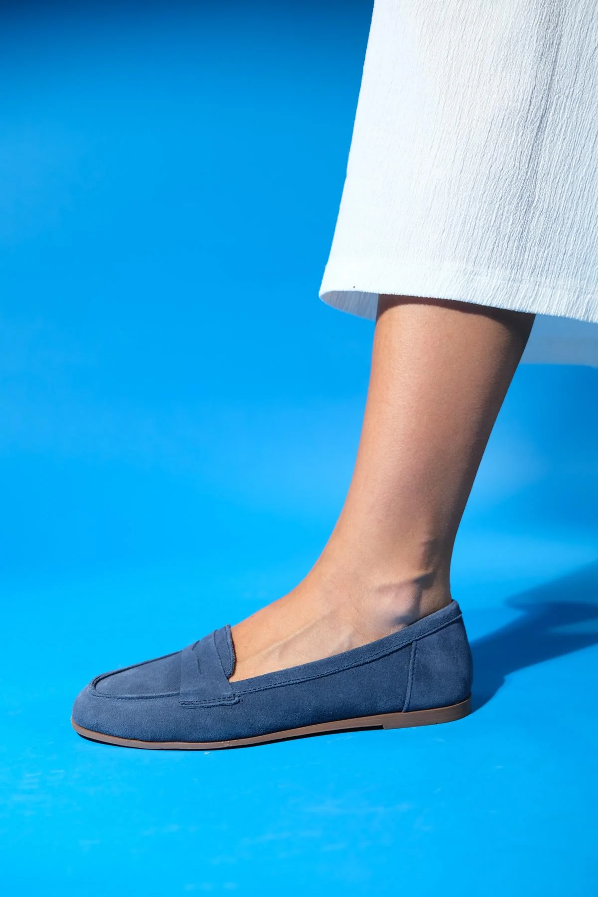 Dorothy - Navy Blue Suede Leather Loafers - Image 7