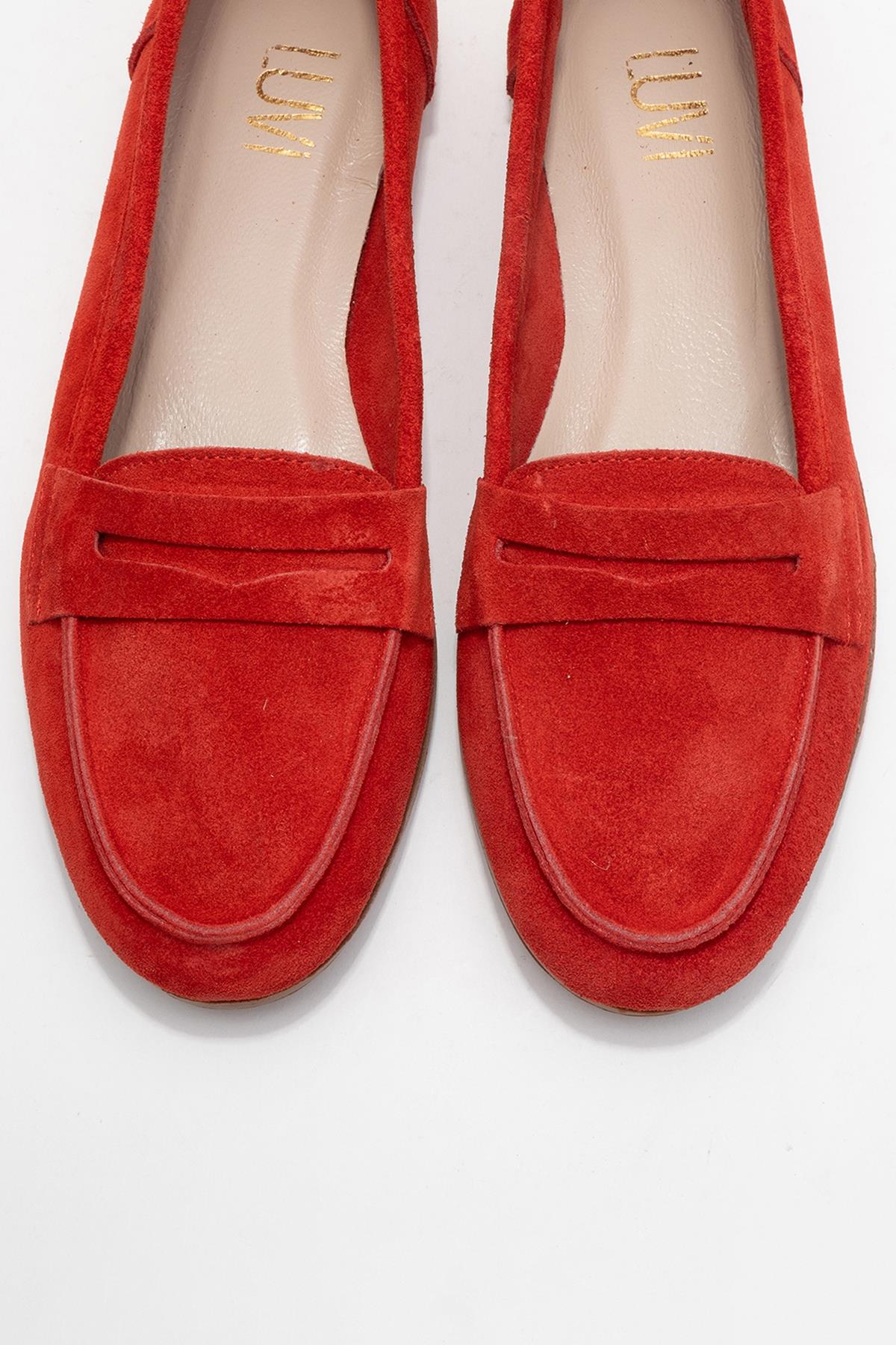 Dorothy - Red Suede Leather Loafers (Women) - Image 2