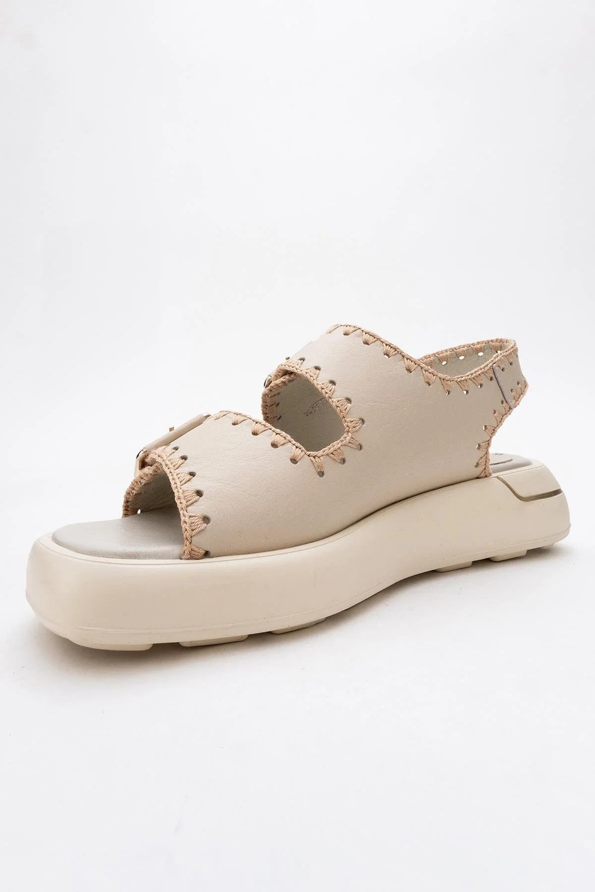 Douro - Beige Braided Rope Strap Leather Sandal (Women) - Image 4