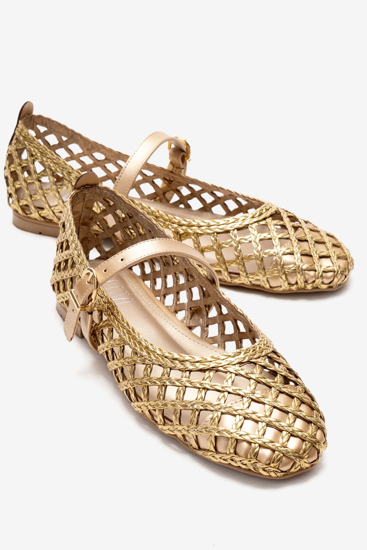 DOUX - Gold Braided Strap Detail Ballet Flat (Women)