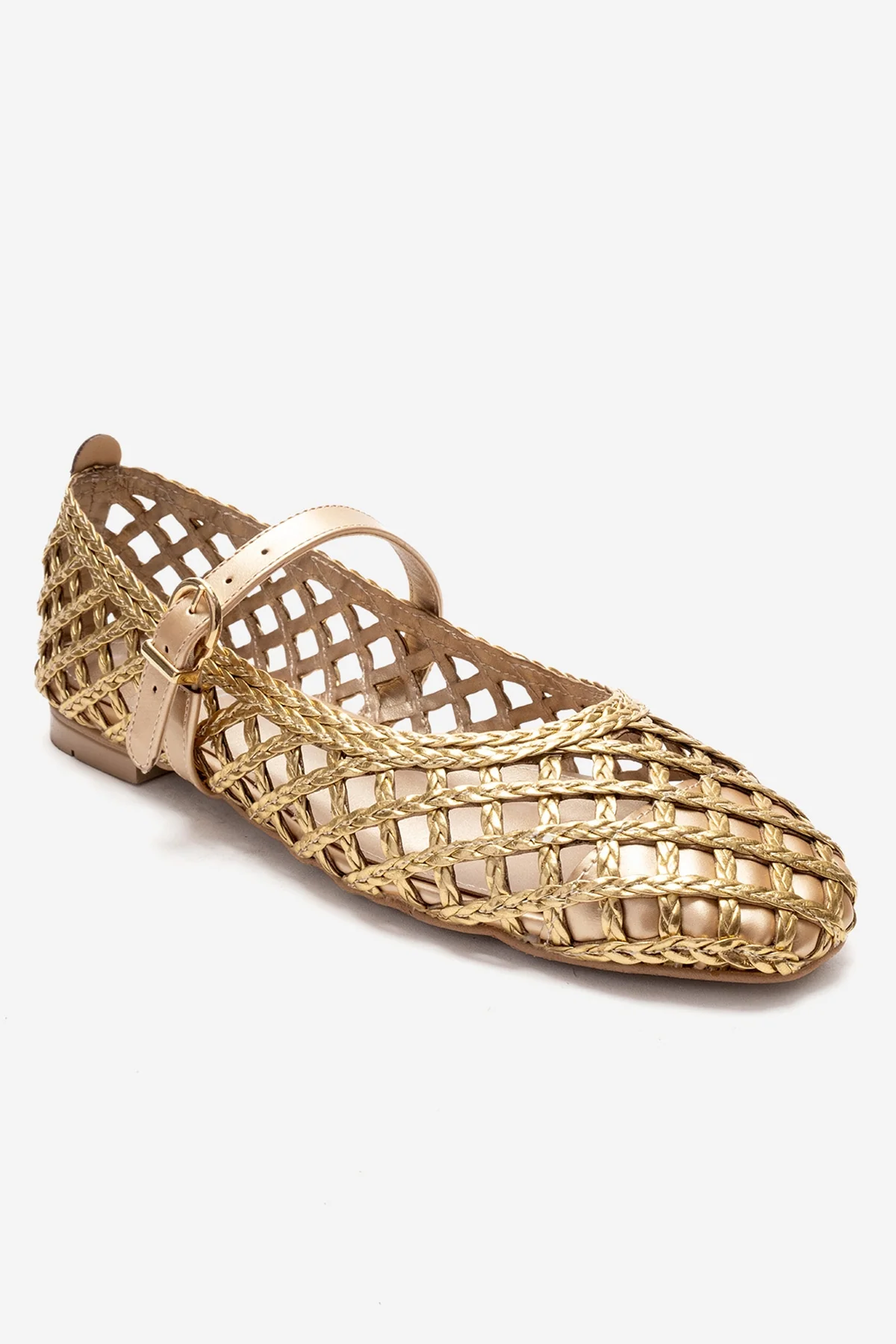 DOUX - Gold Braided Strap Detail Ballet Flat (Women) - Image 3