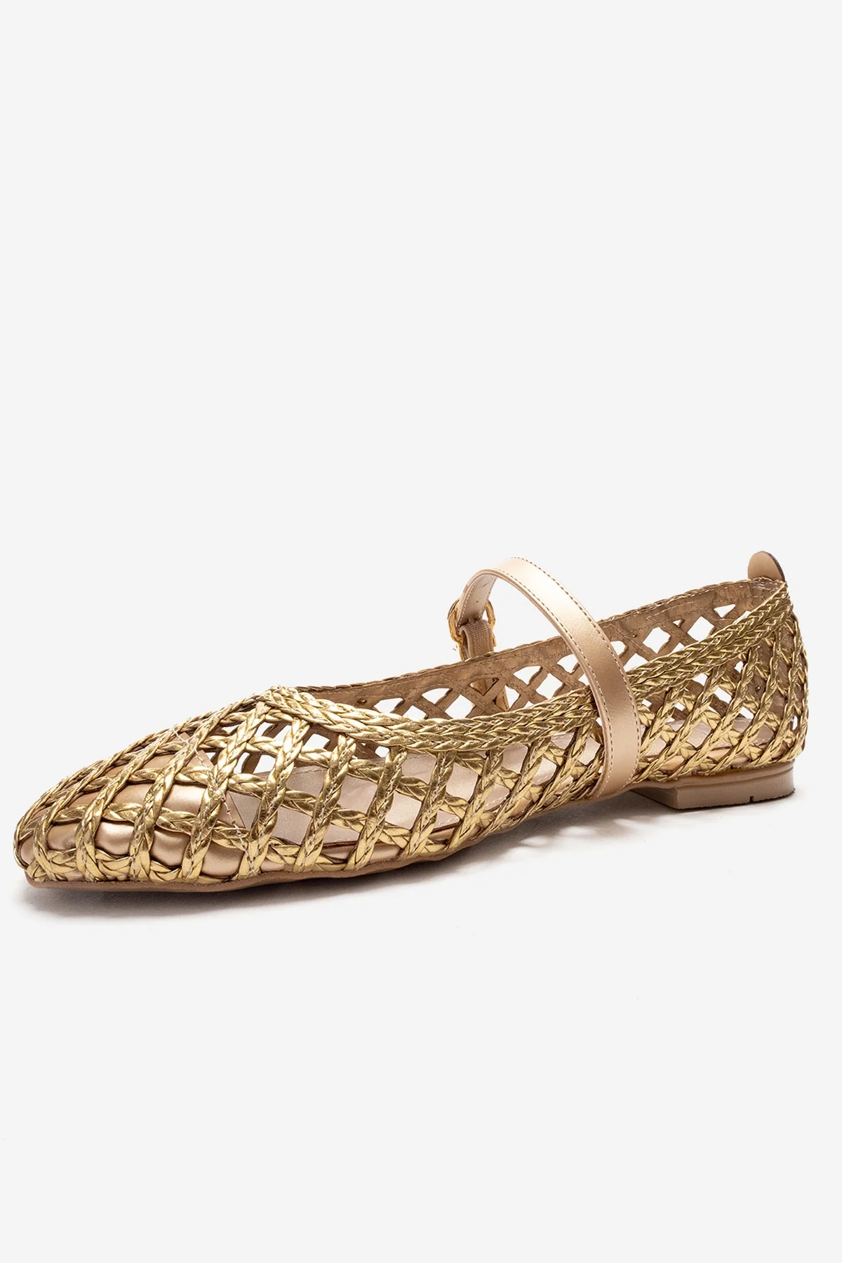 DOUX - Gold Braided Strap Detail Ballet Flat (Women) - Image 4