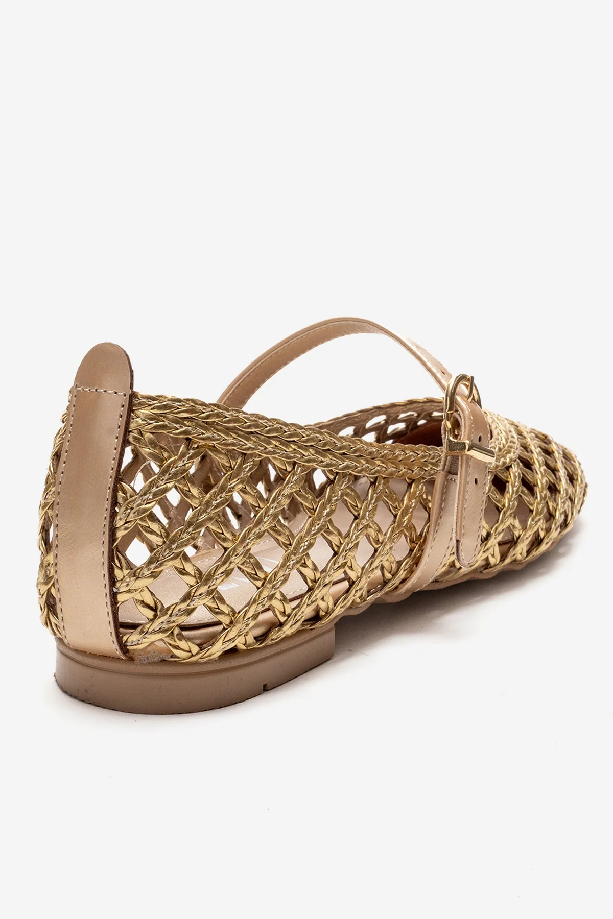 DOUX - Gold Braided Strap Detail Ballet Flat (Women) - Image 5