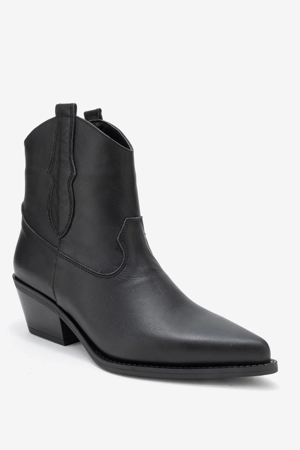 Elia - Black Genuine Leather Western Boot (Women) - Image 3