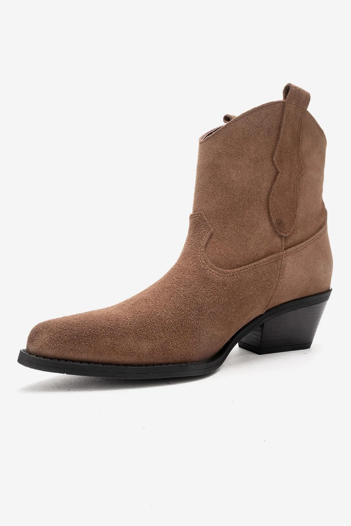 ELIA - Camel Genuine Leather Block Heel Western Boot (Women) - Image 6