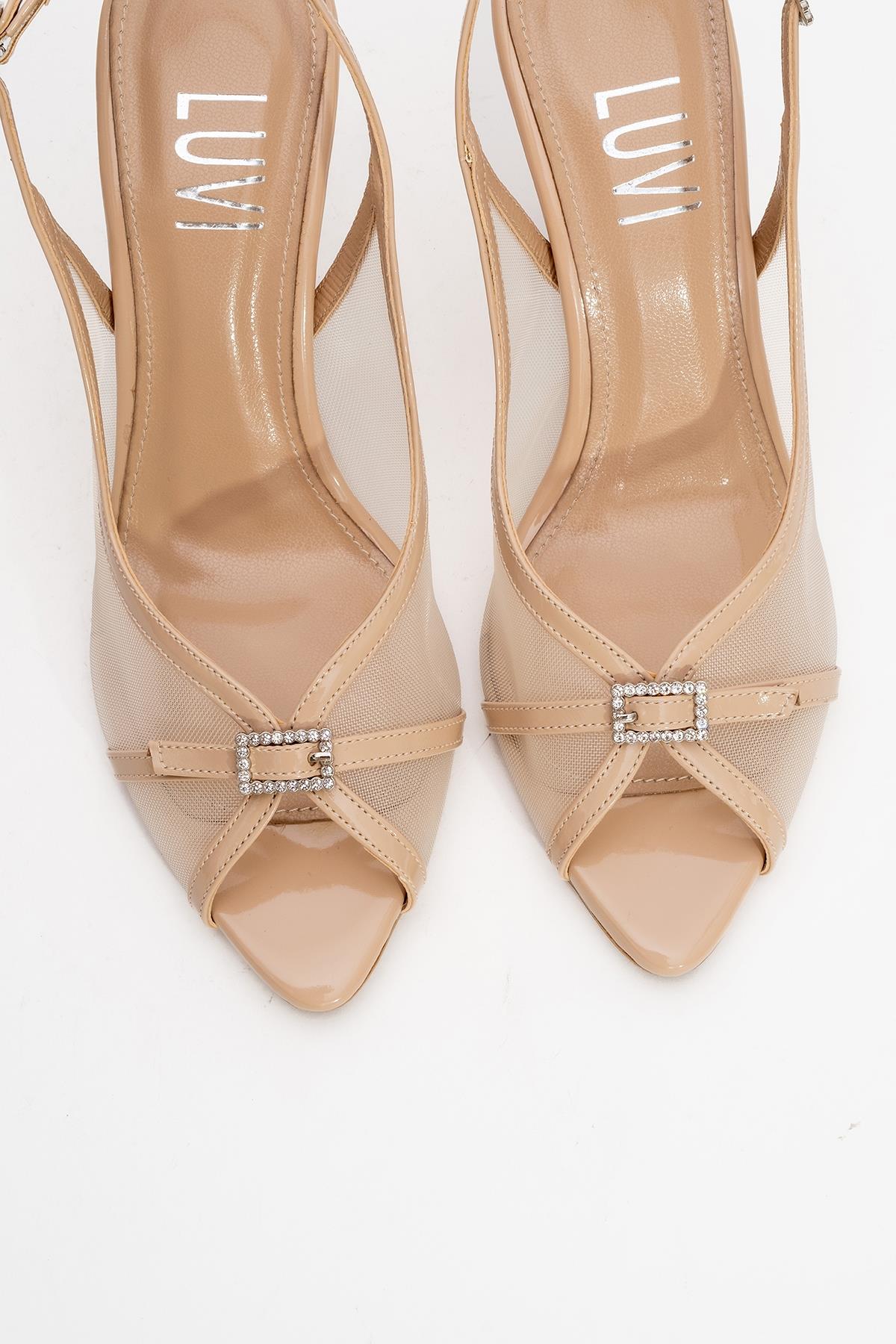 Elyse - Beige High-Heel Evening Shoe (Women) - Image 2