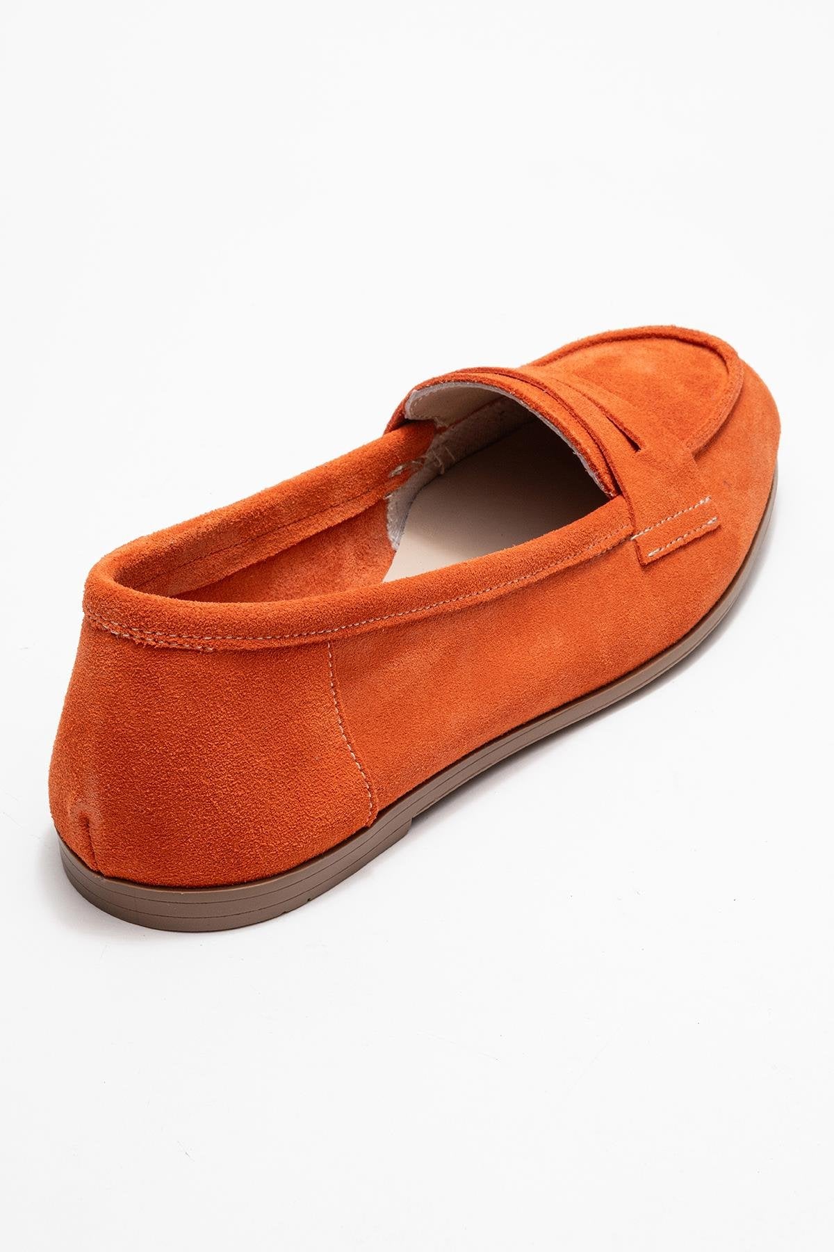 F02 - Orange Genuine Leather Loafer (Women) - Image 5