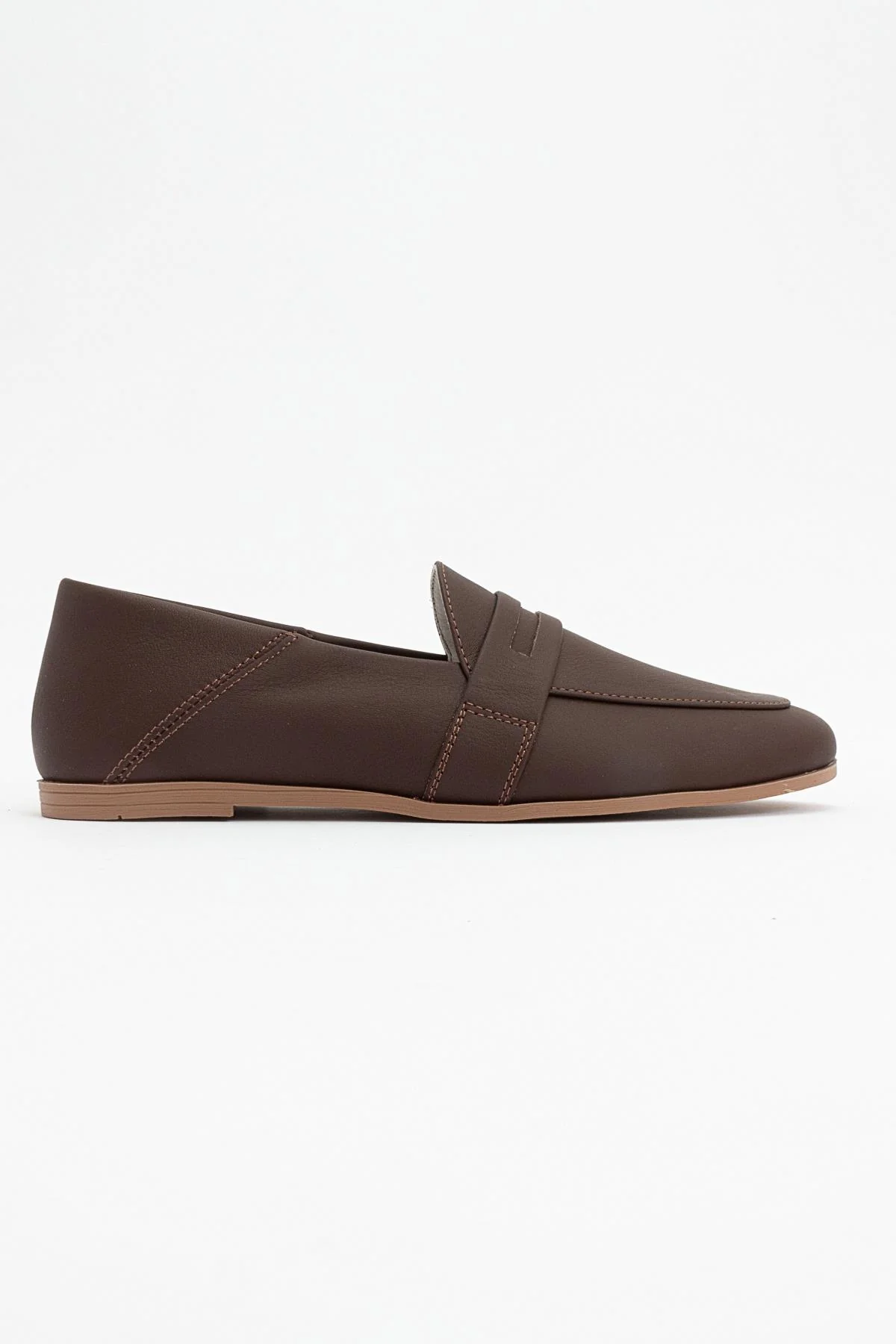 F05 - Brown Genuine Leather Loafer (Women) - Image 6