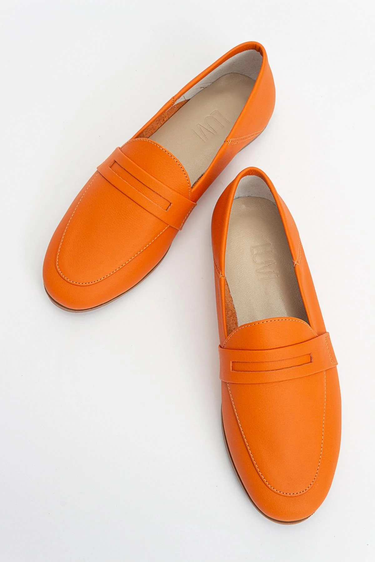 F05 - Orange Genuine Leather Loafer (Women) - Image 2