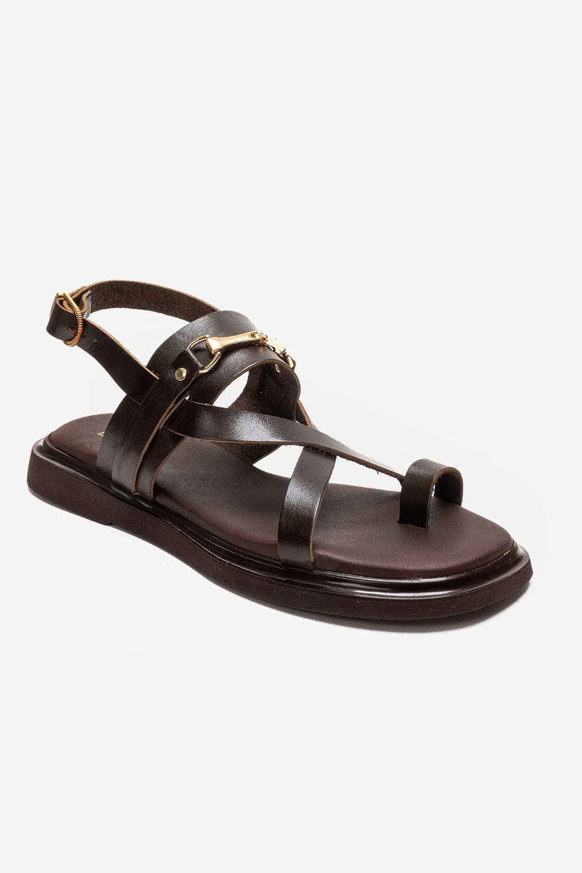 FABIANA - Brown Genuine Leather Thong Sandal (Women) - Image 3