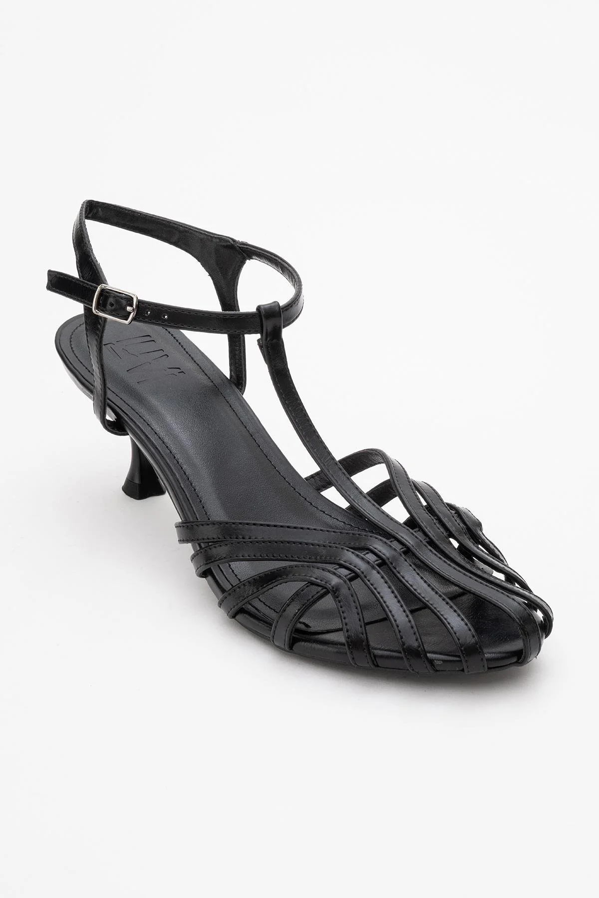 Felip - Black Strappy Low Heel Sandal (Women) - Image 3