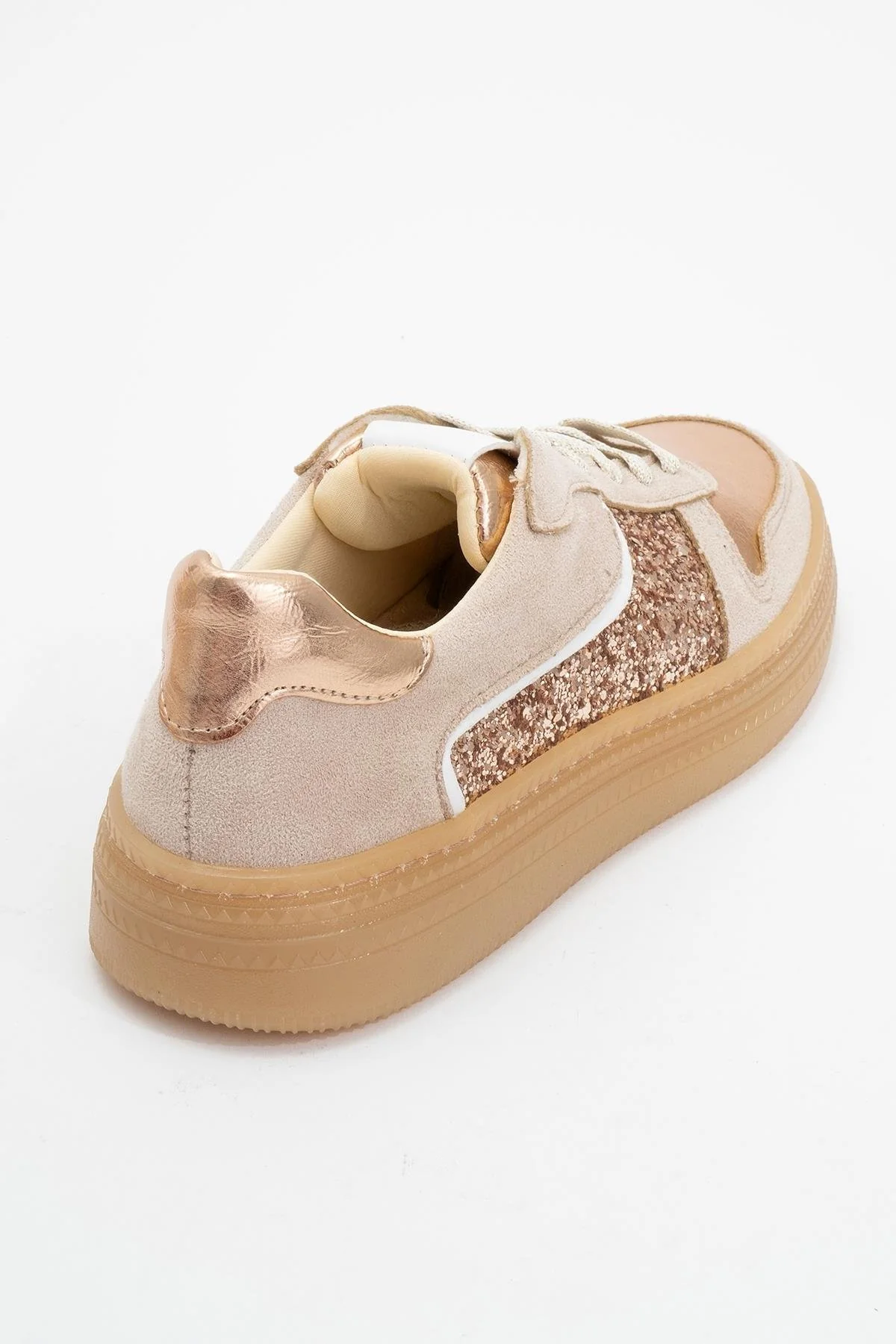 Felipe - Beige Glitter Leather Sneakers (Women) - Image 4