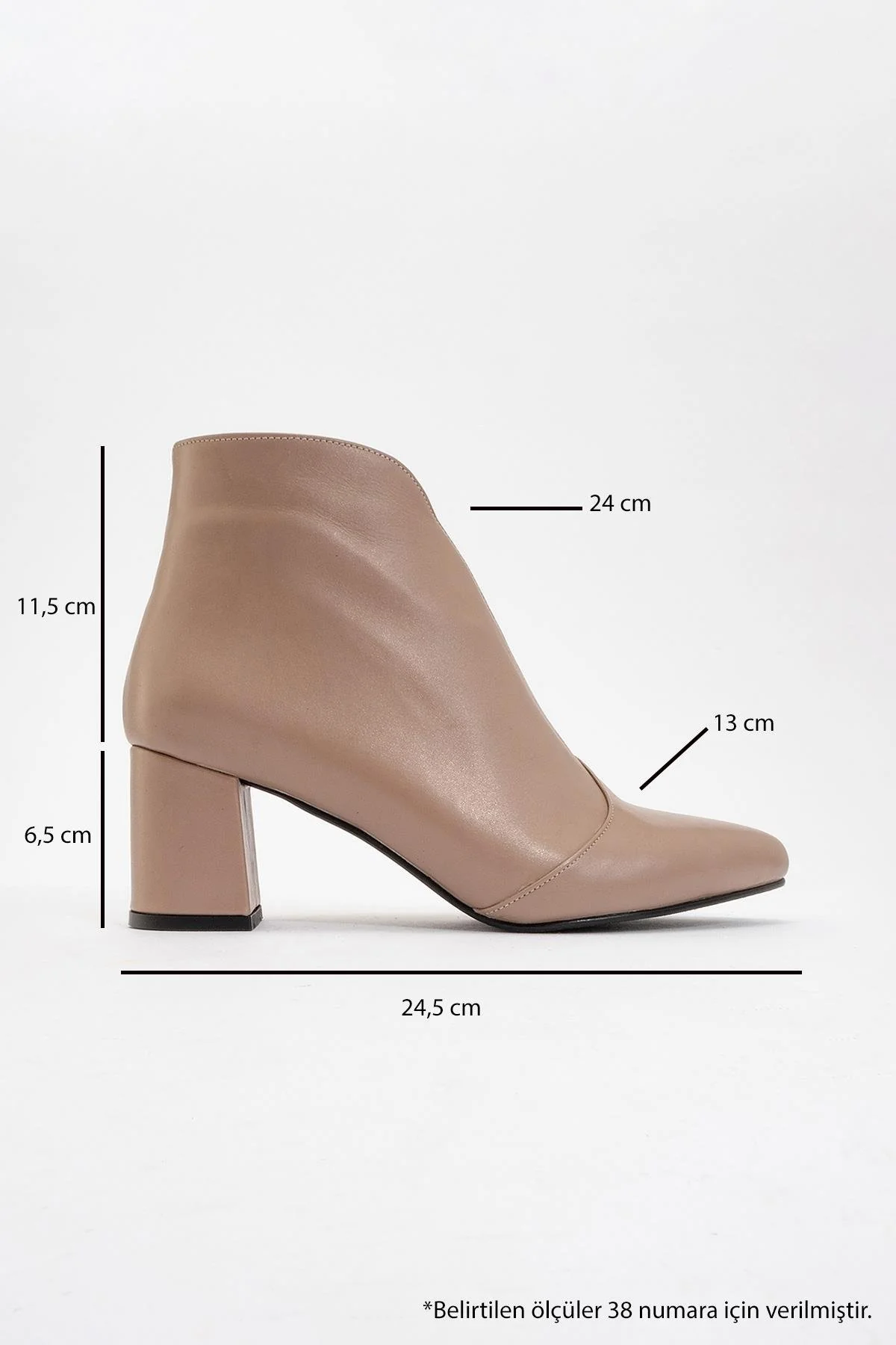 Finda Dark Beige Leather Block‑Heel Boot (Women) - Image 4