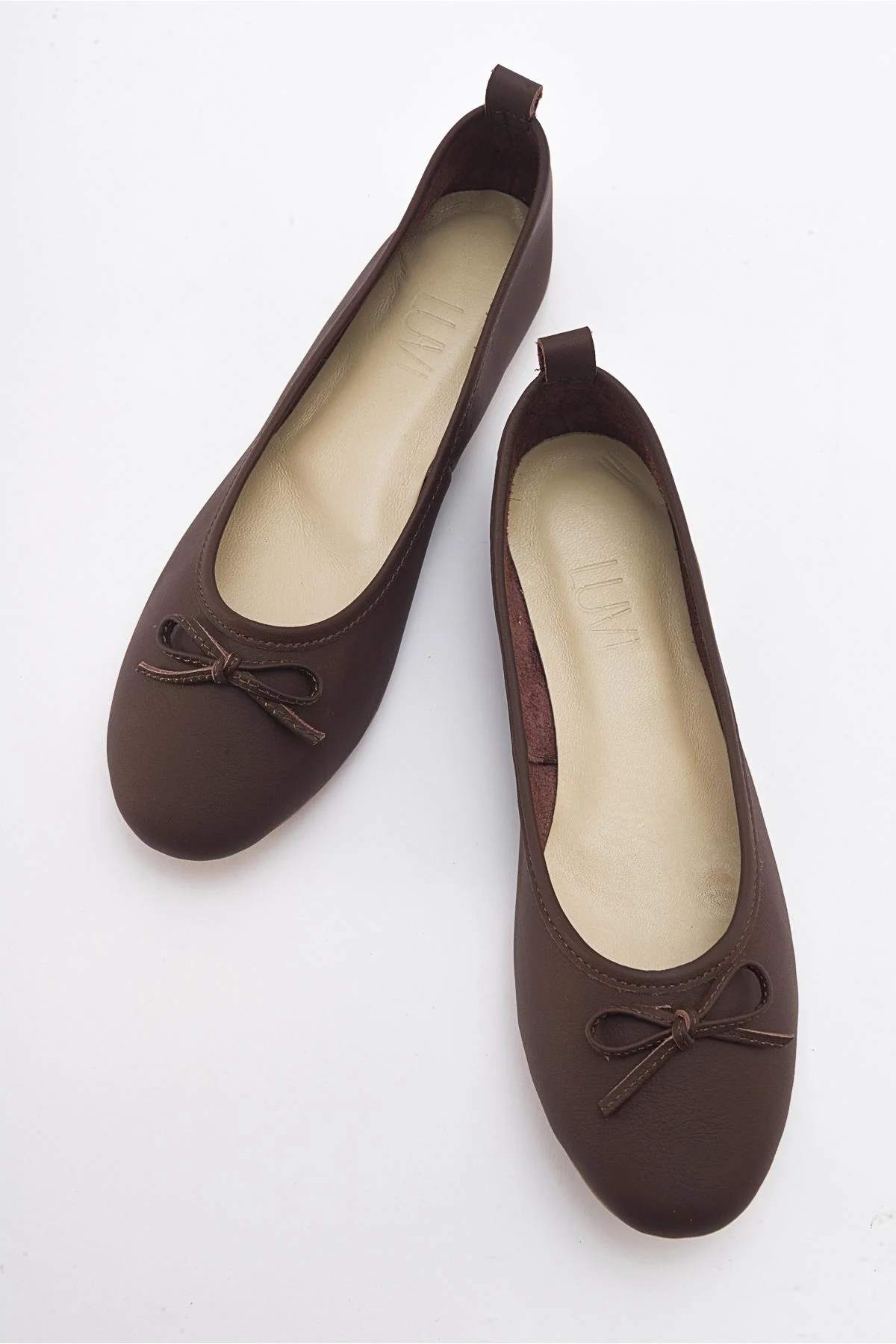 Florence - Dark Brown Leather Ballerina Flats (Women) - Image 4