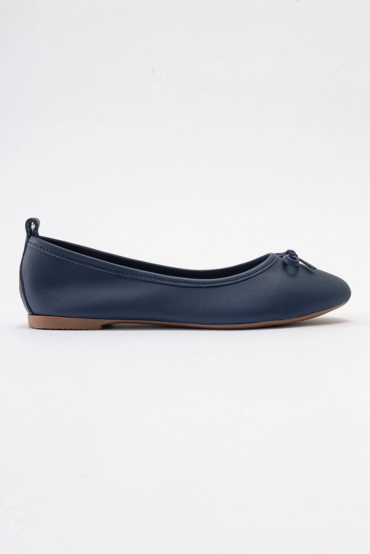 Florence - Navy Blue Leather Ballerina Flats - Image 6