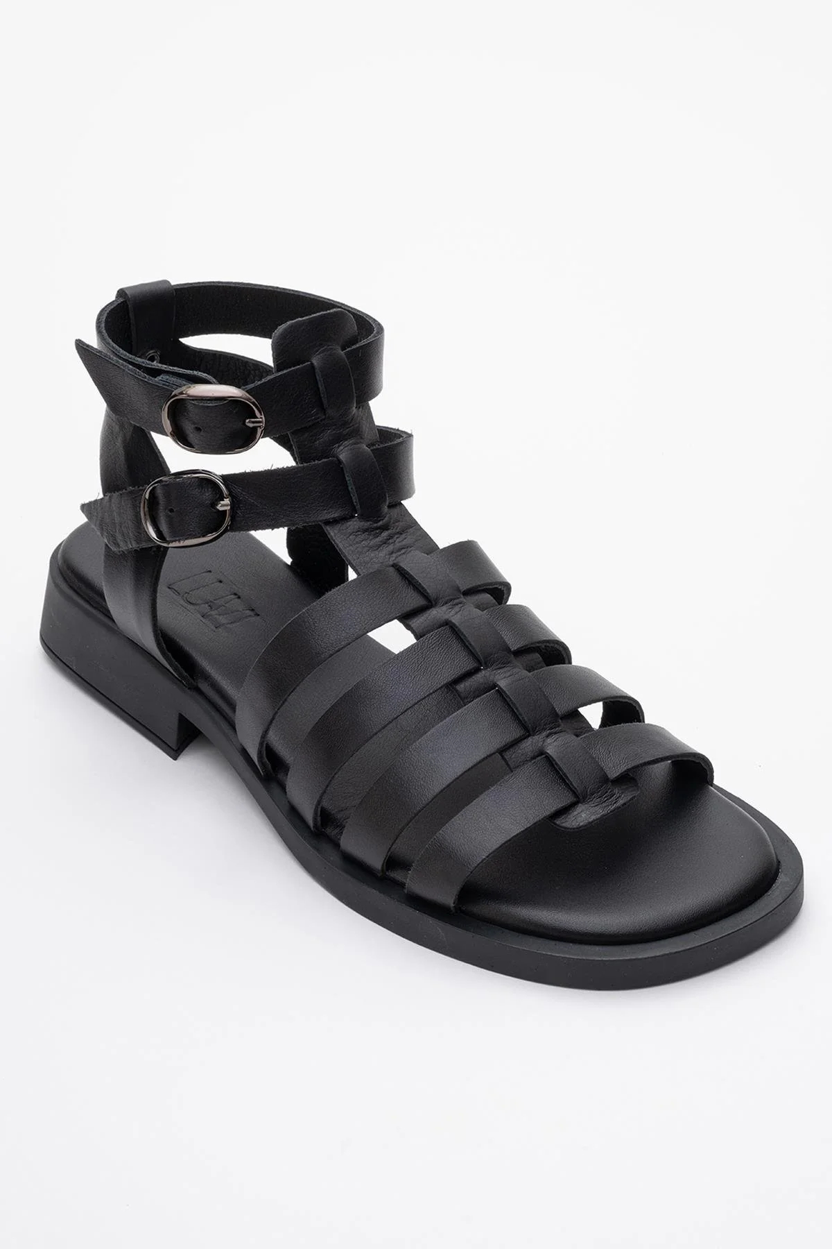 Frade - Black Leather Sandal (Women) - Image 3