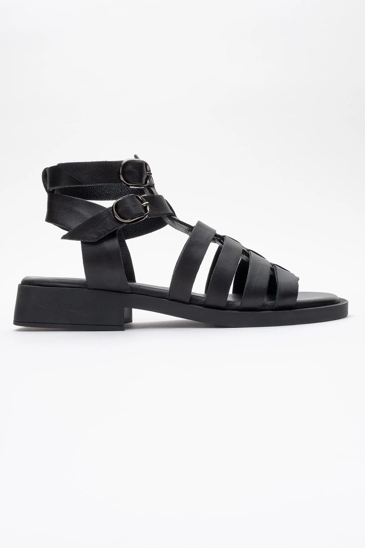 Frade - Black Leather Sandal (Women) - Image 6