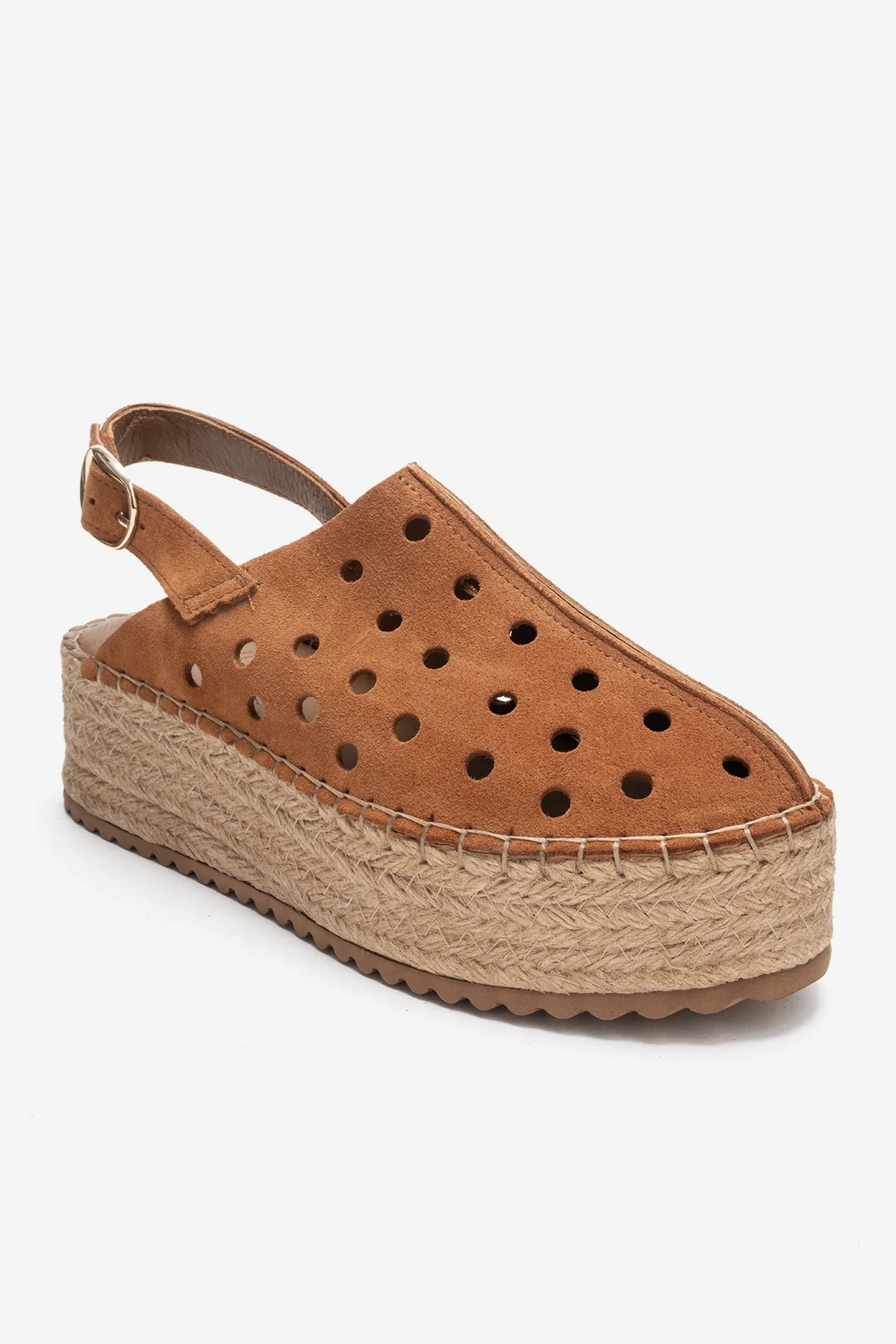 FRAGA - Tan Genuine Leather Wedge Sandal (Women) - Image 3
