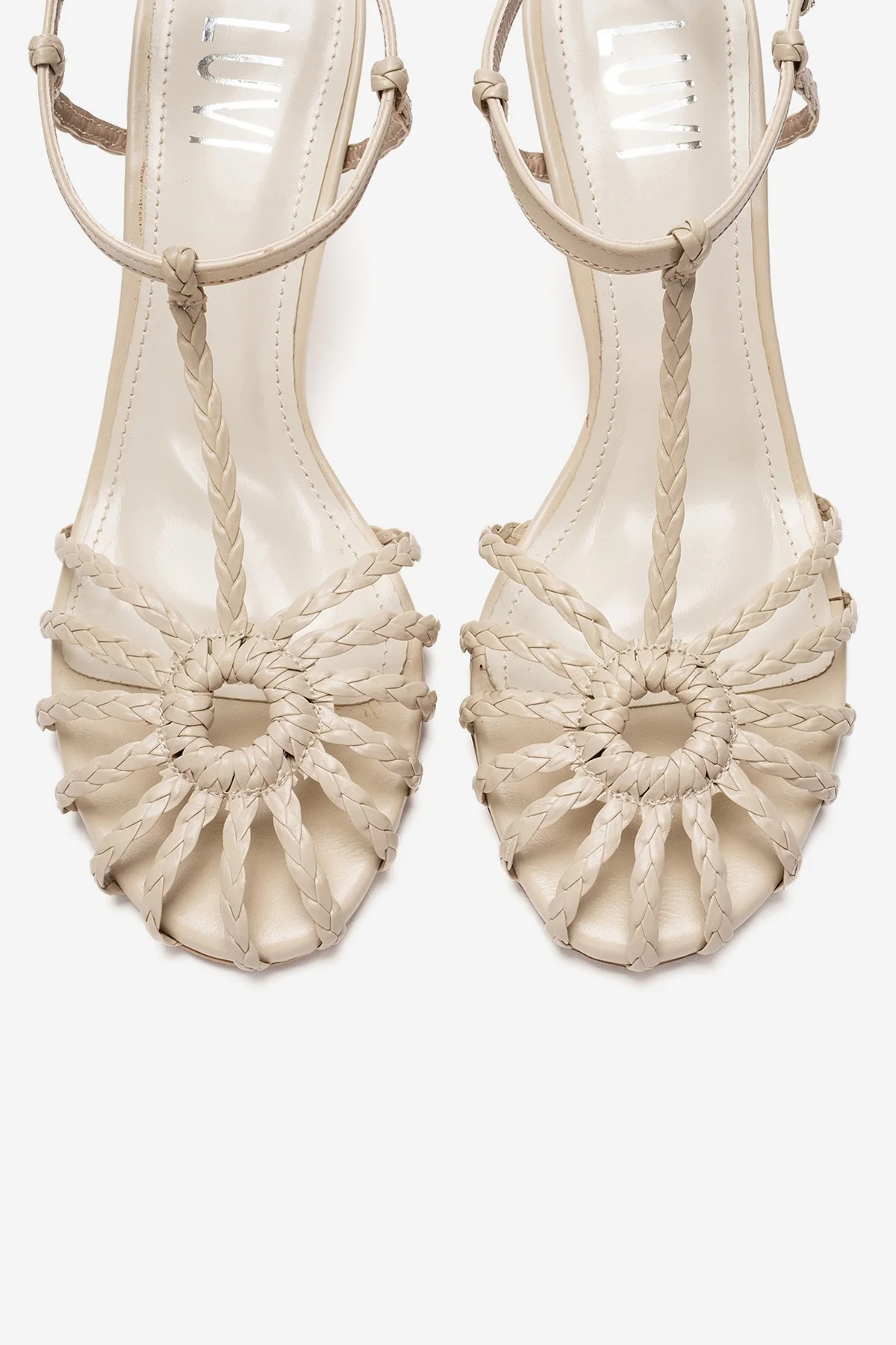 Gerald - Beige Genuine Leather Woven Strap Stiletto Pump (Women) - Image 2