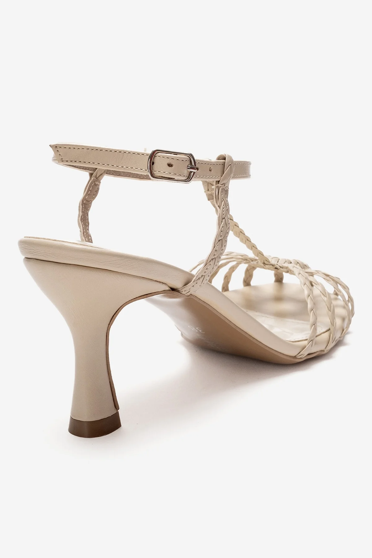 Gerald - Beige Genuine Leather Woven Strap Stiletto Pump (Women) - Image 5
