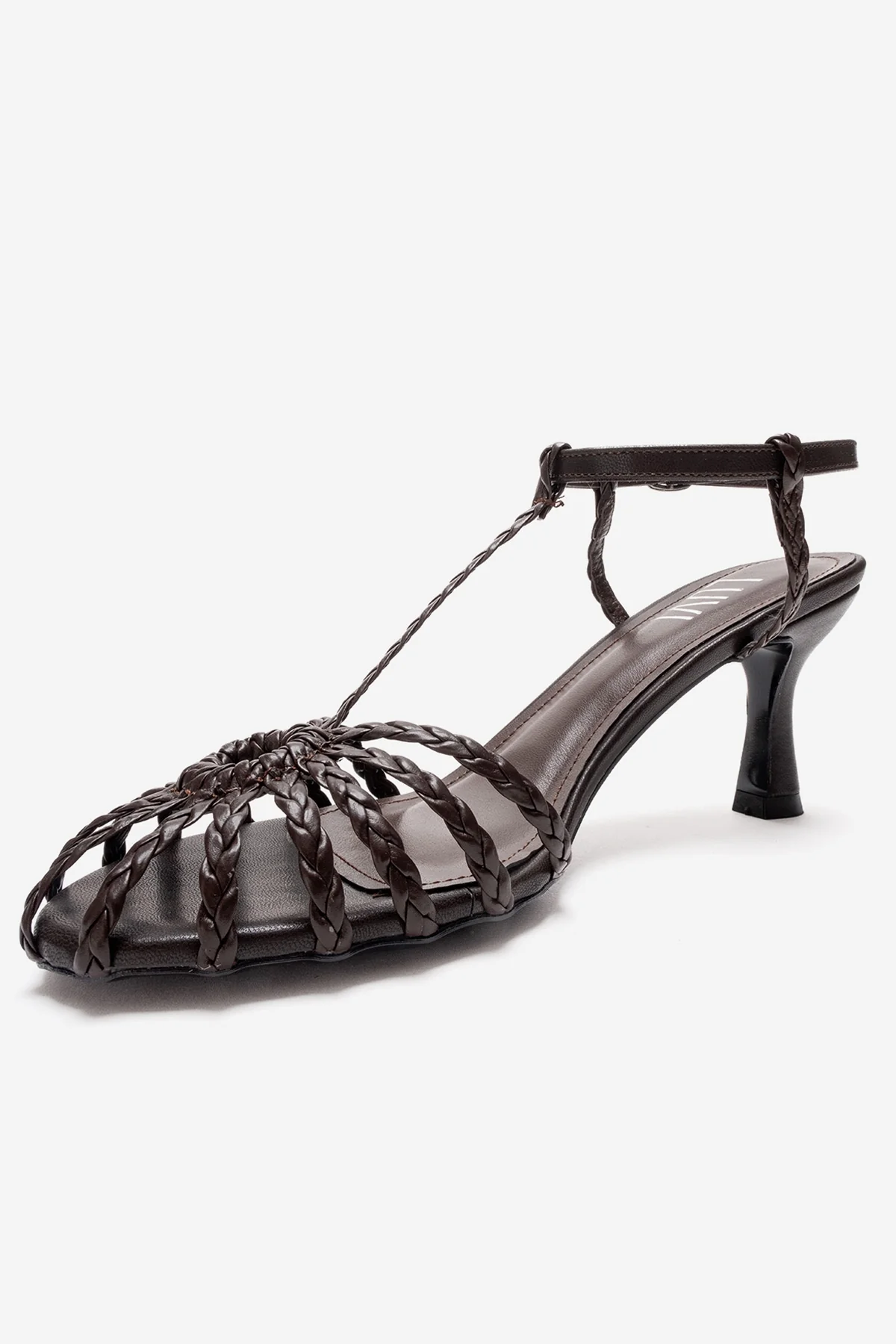 Gerald - Brown Genuine Leather Woven Strap Stiletto Pump (Women) - Image 4