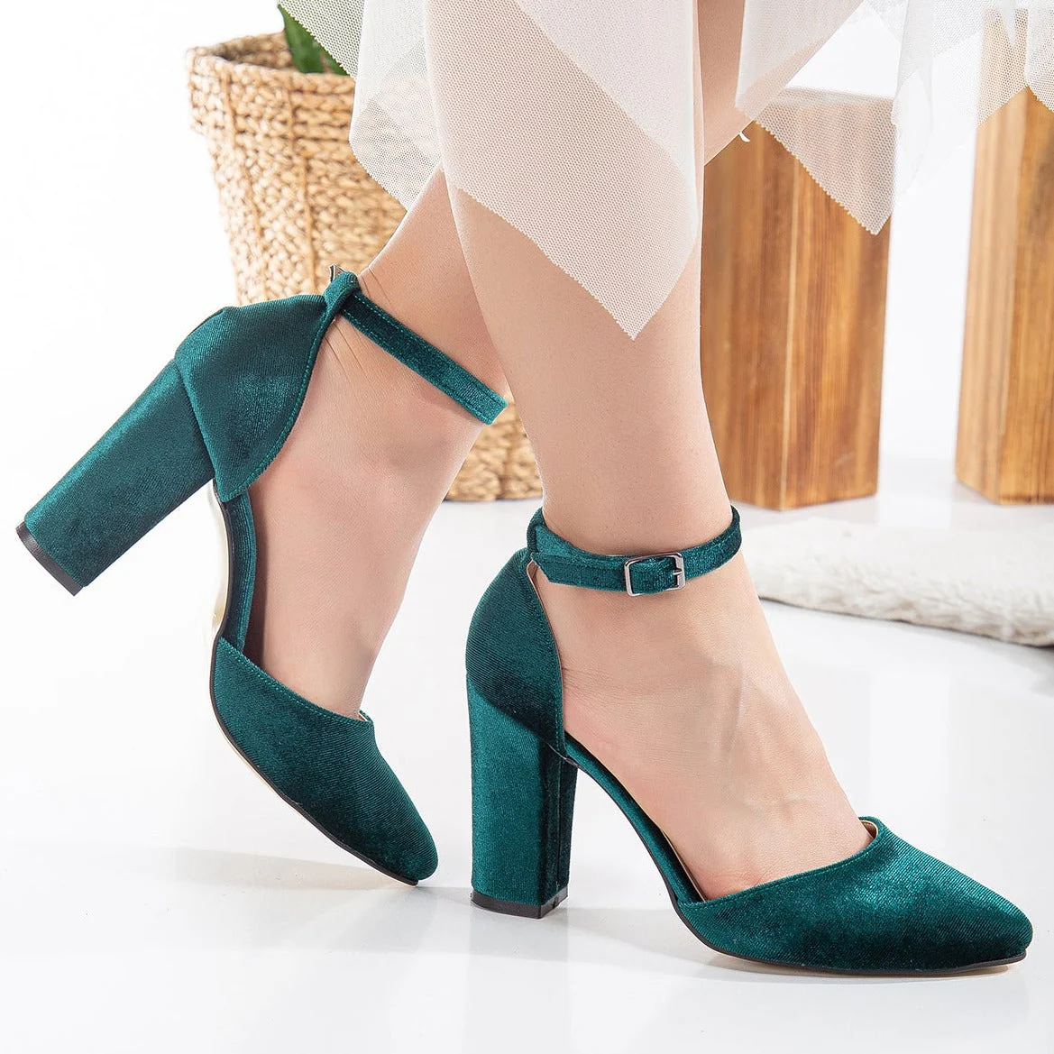 Gisele - Emerald Green Wedding High Heels - Image 2