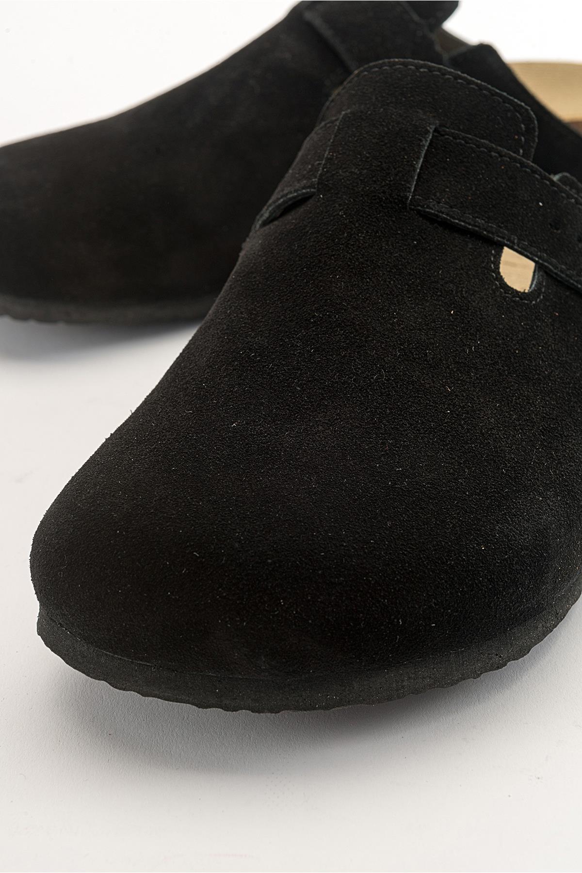 Gons - Black Suede Leather Clogs (Women) - Image 5