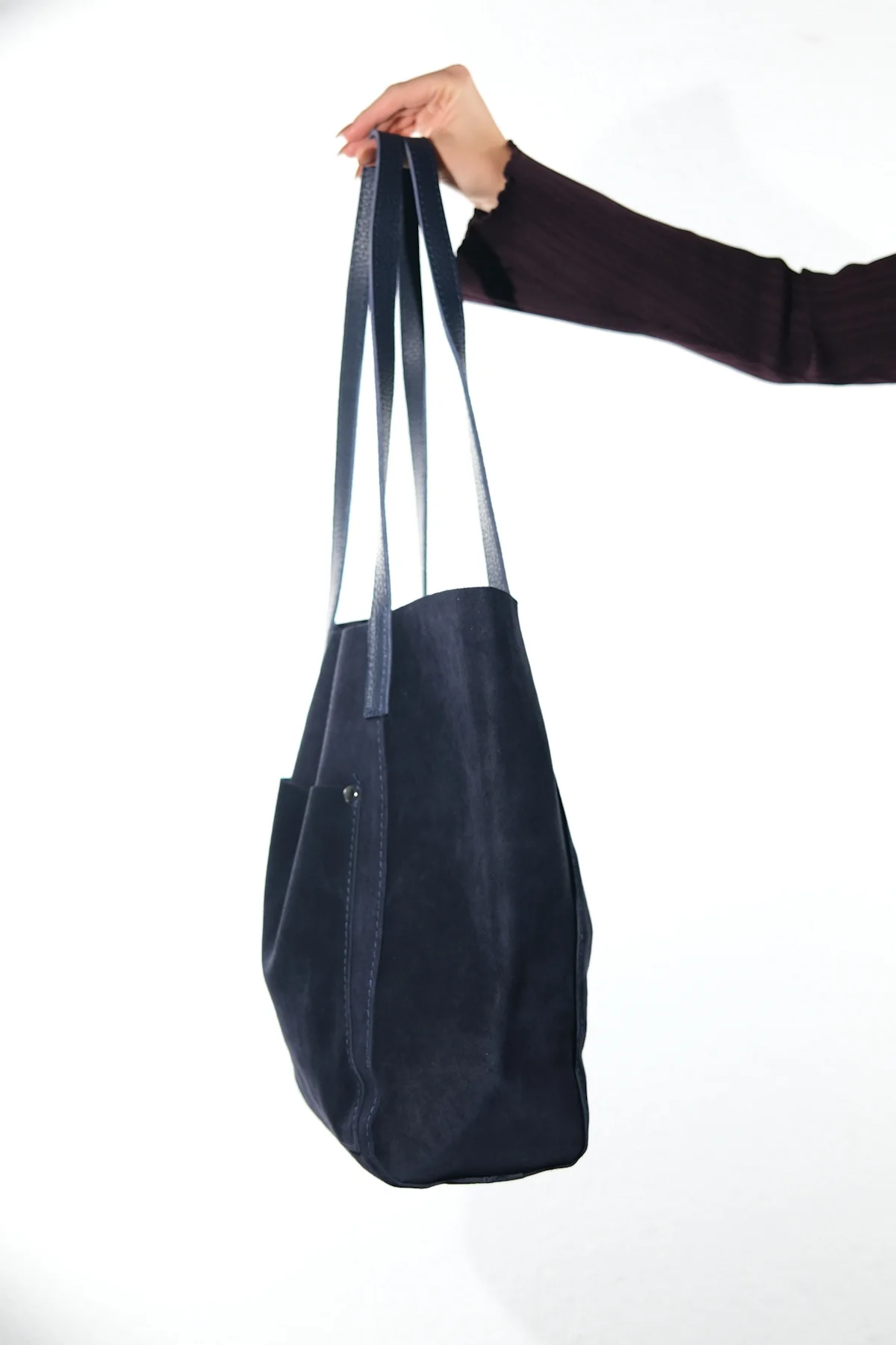 GRAZIA - Navy Genuine Leather Shoulder Bag (Women) - Image 5