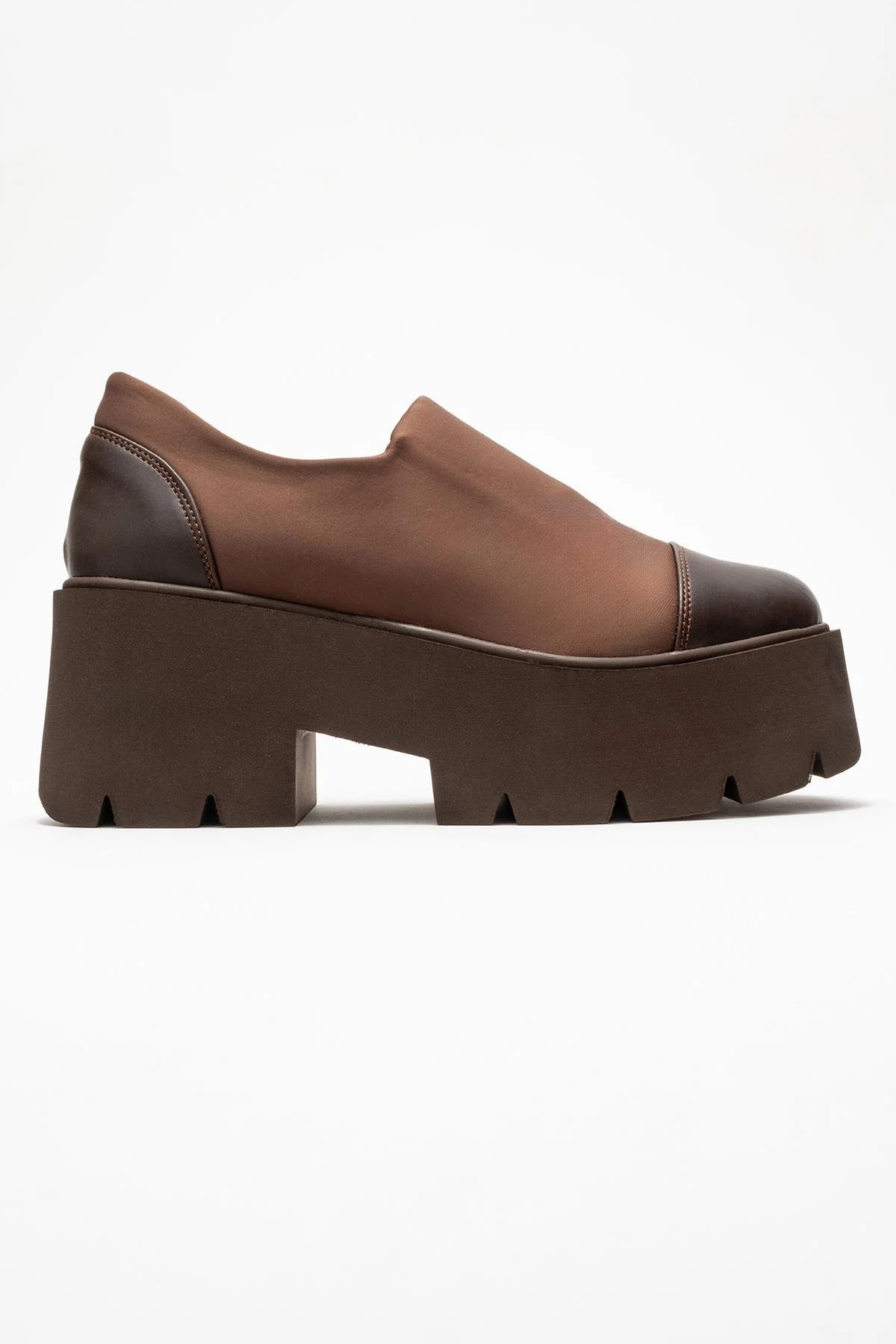 Grena - Brown Scuba Platform Casual Shoe (Women) - Image 6