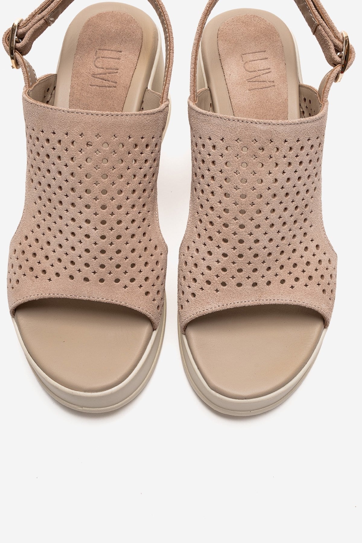 JADIRA - Beige Genuine Leather Platform Sandal (Women) - Image 2