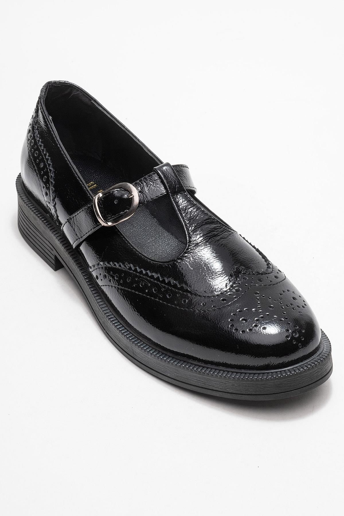 Janney - Black Patent Genuine Leather Banded Loafer (Women) - Image 3