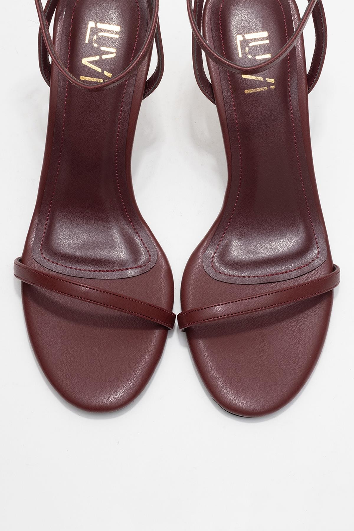 Jasmin - Burgundy Single Strap Heeled Shoe (Women) - Image 2