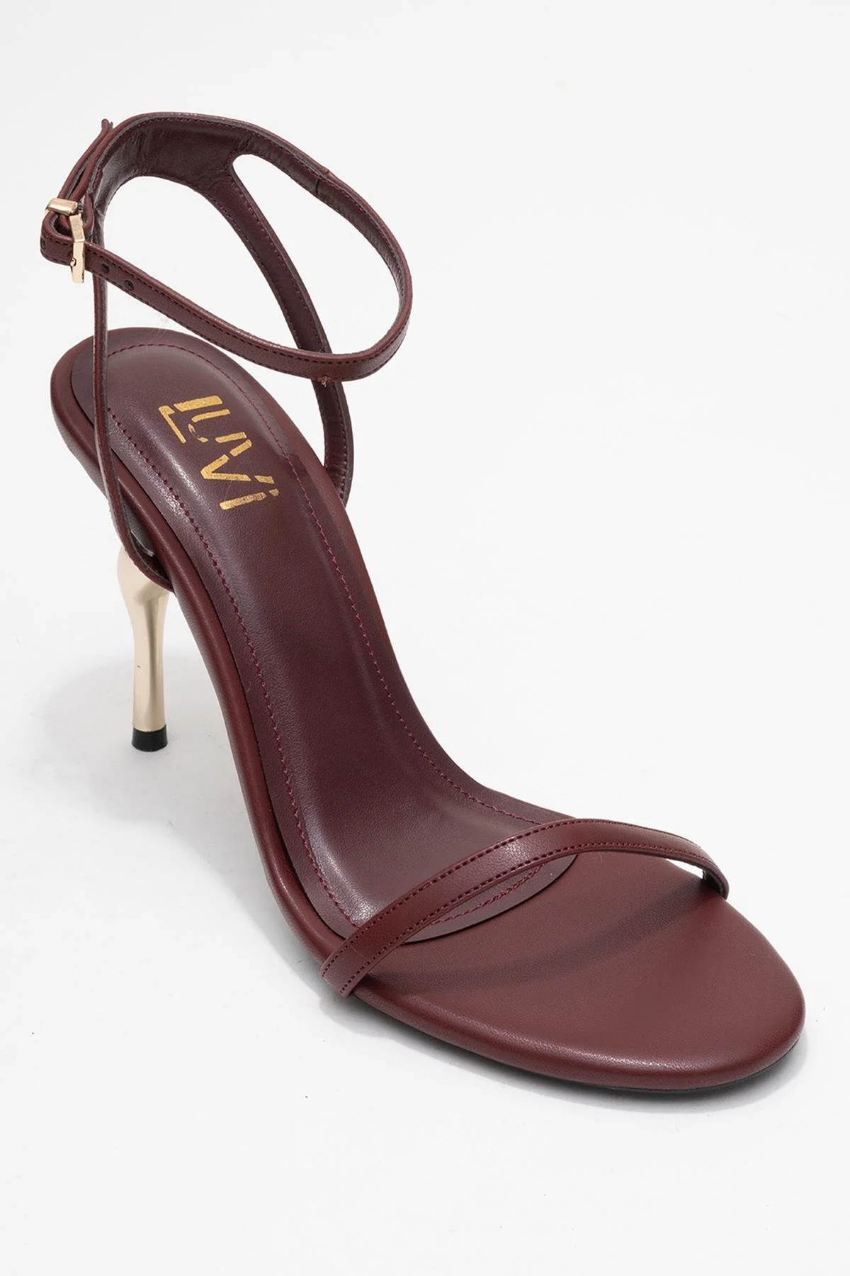 Jasmin - Burgundy Single Strap Heeled Shoe (Women) - Image 3