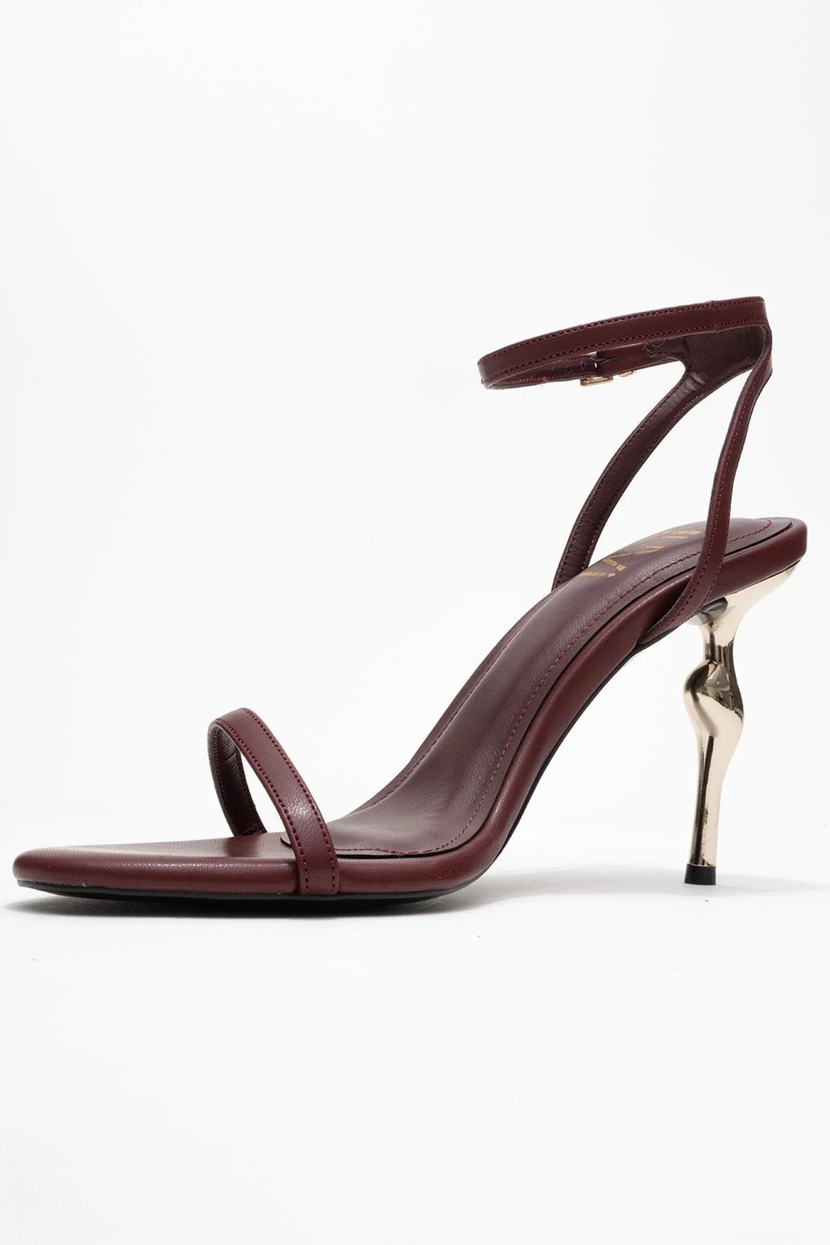 Jasmin - Burgundy Single Strap Heeled Shoe (Women) - Image 4