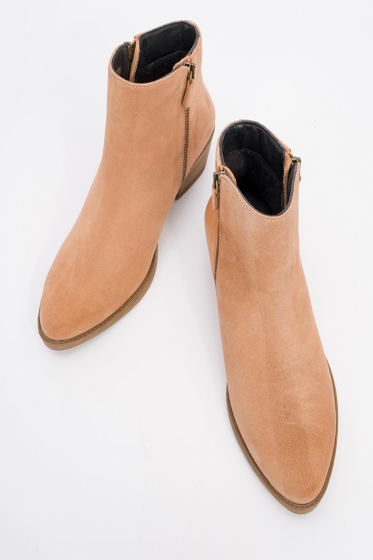 JAYER Dark Beige Leather Double-Zip Block Heel Boot (Women) - Image 2