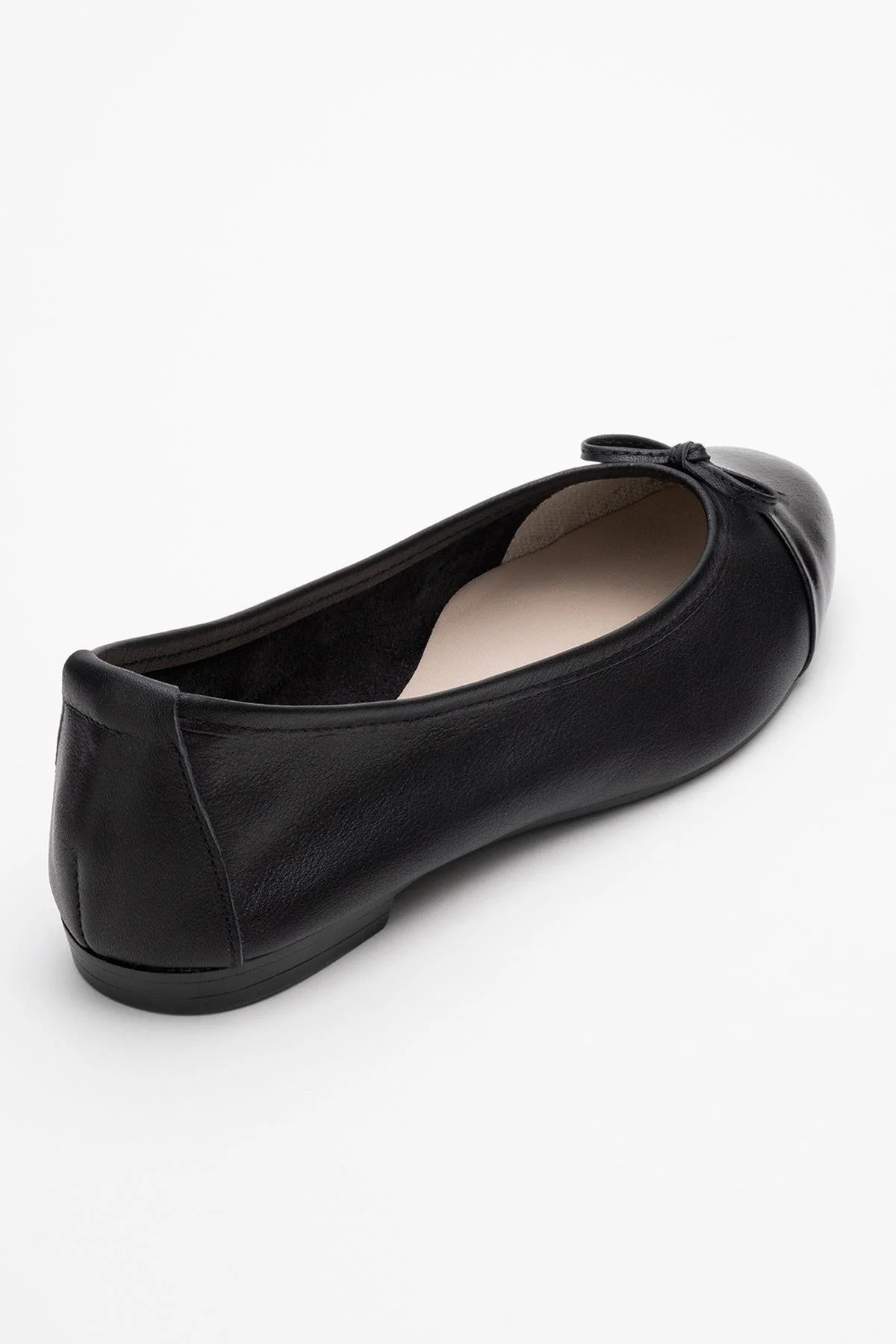 Jens - Black Toe Cap Leather Ballet Flats (Women) - Image 4