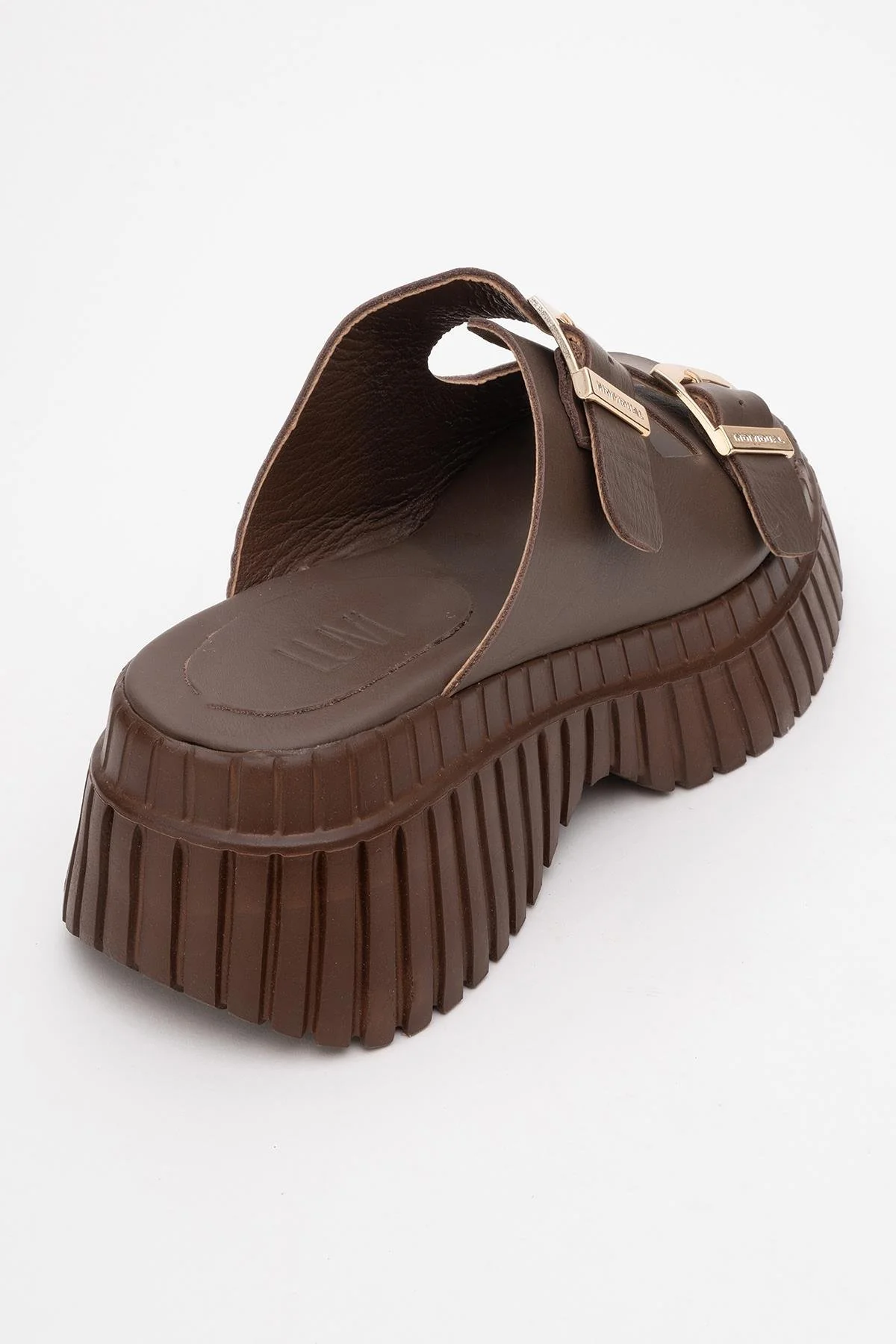 Joanes - Brown Leather Two-Strap Platform Sandal (Women) - Image 4