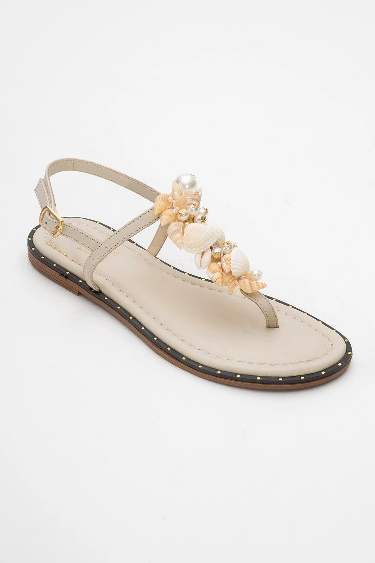 JOE Beige Leather Thong Sandal (Women) - Image 3