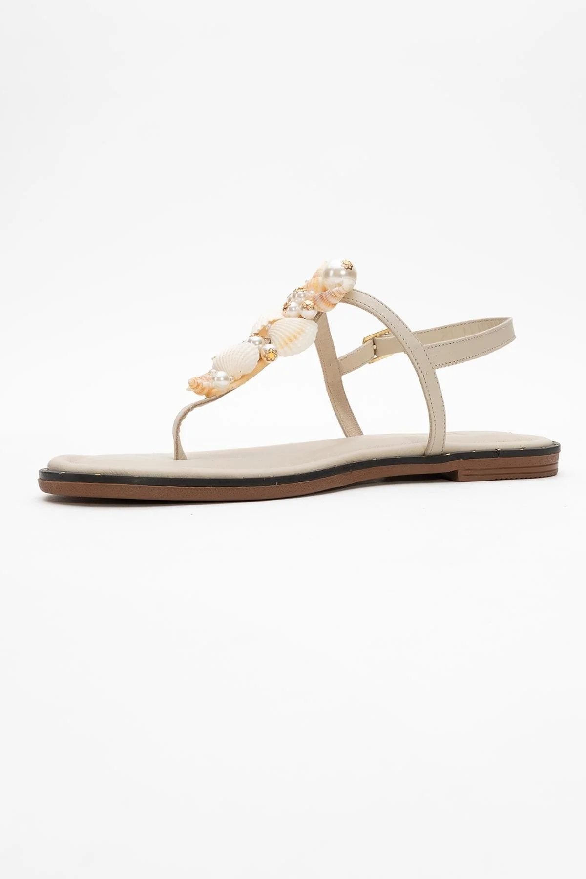 JOE Beige Leather Thong Sandal (Women) - Image 4