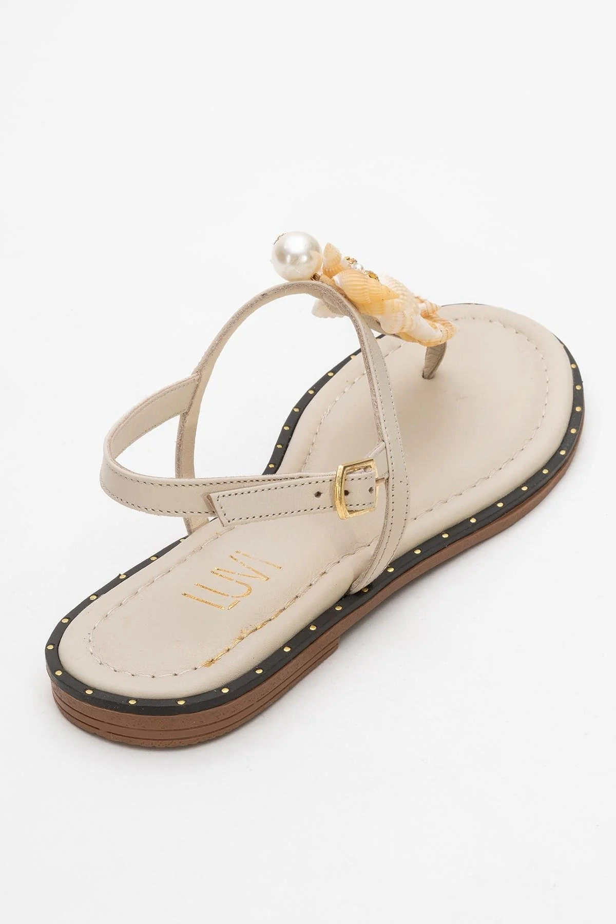 JOE Beige Leather Thong Sandal (Women) - Image 5
