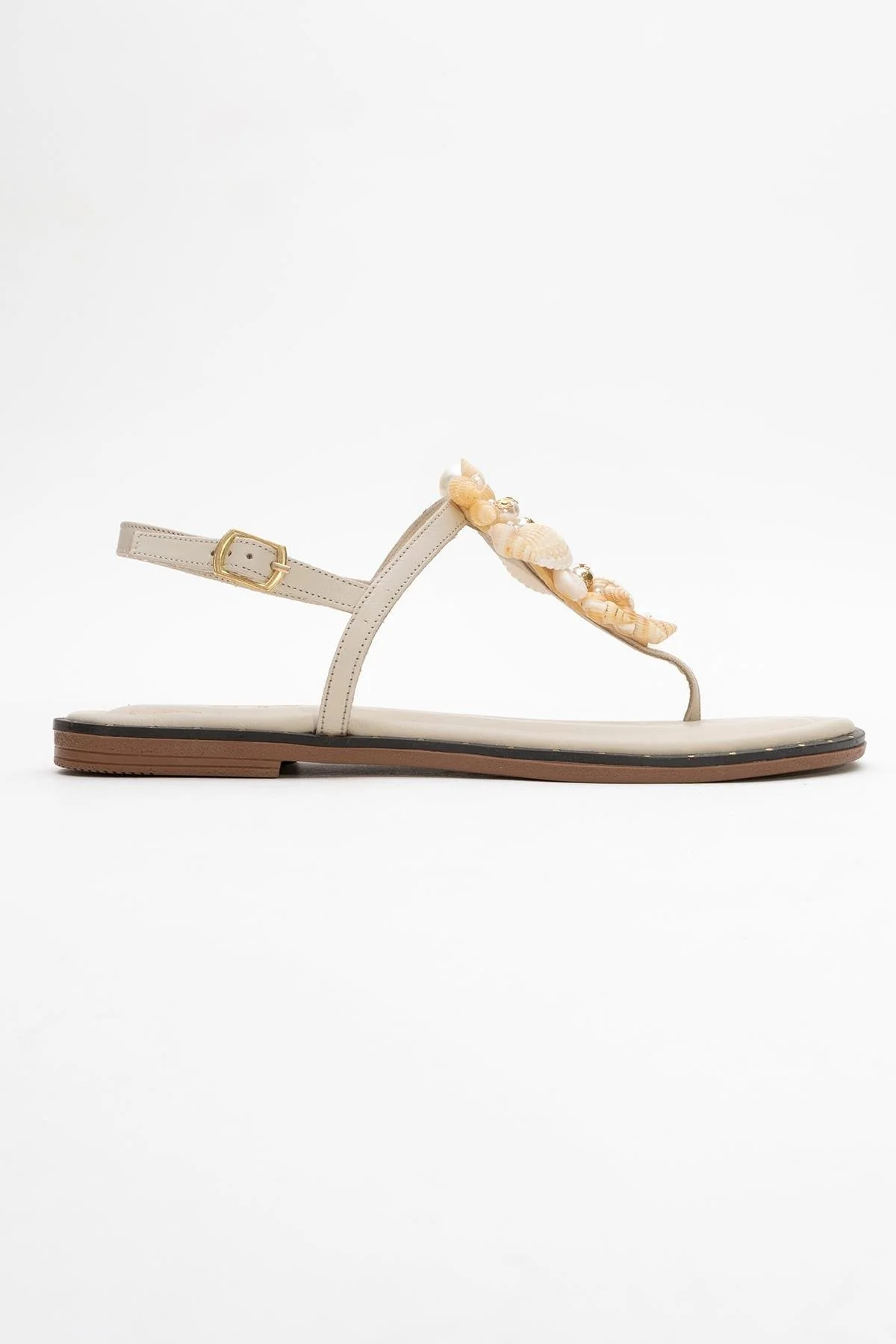 JOE Beige Leather Thong Sandal (Women) - Image 6