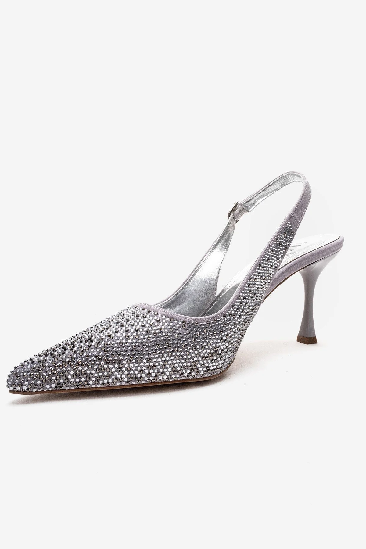 JOHANNA - Silver Jeweled Slingback Stiletto Pump (Women) - Image 6
