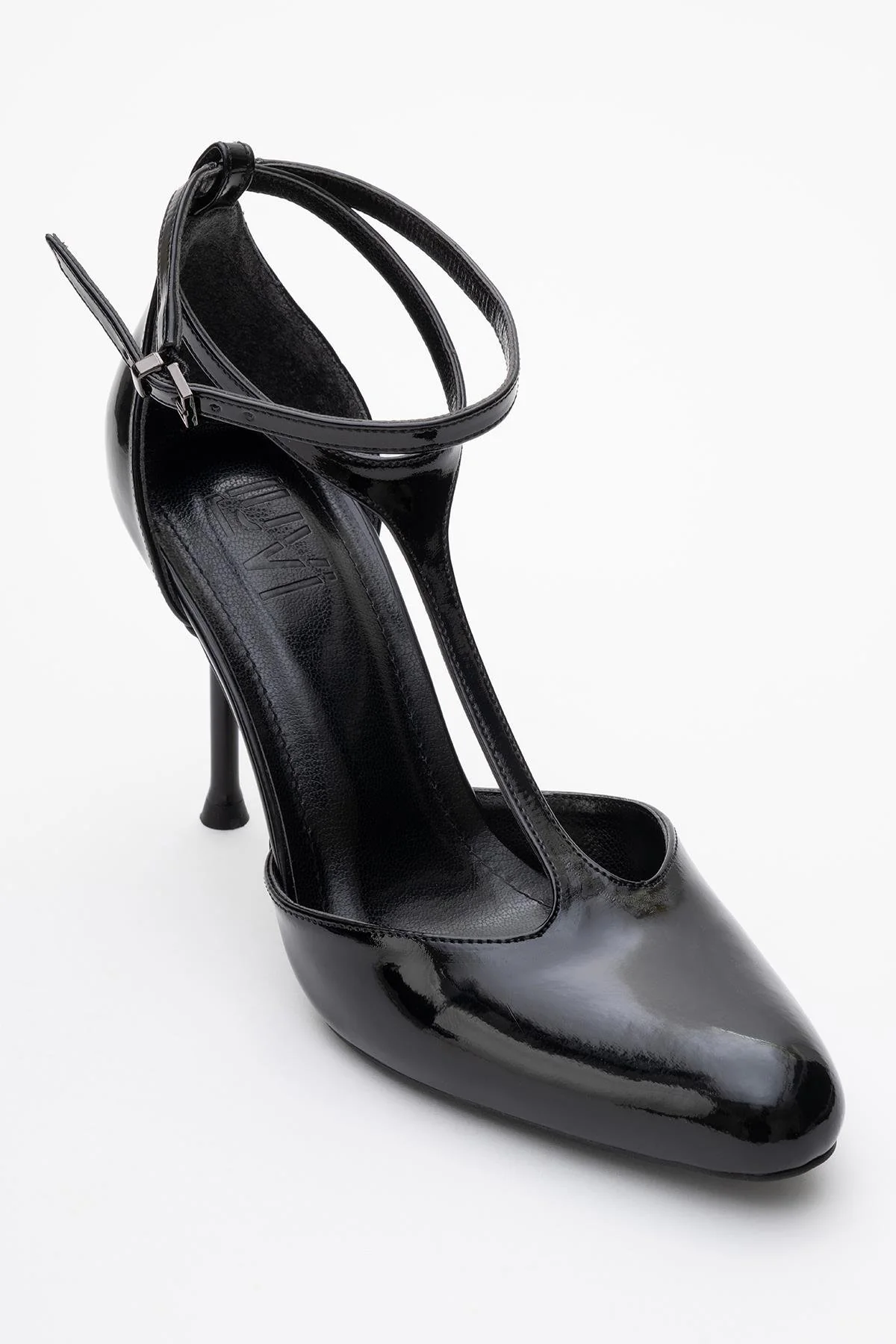 Jon - Black Patent Stiletto Heel Shoe (Women) - Image 3