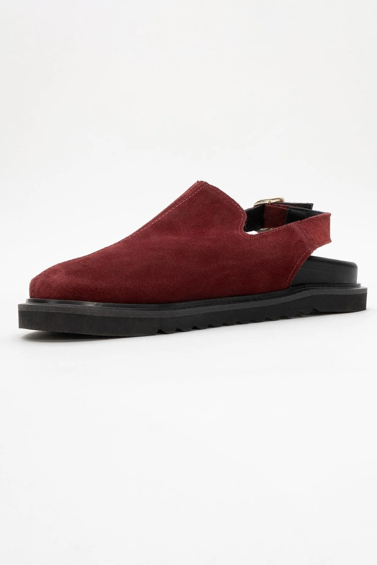 Laby - Burgundy Suede Leather Clogs (Women) - Image 4