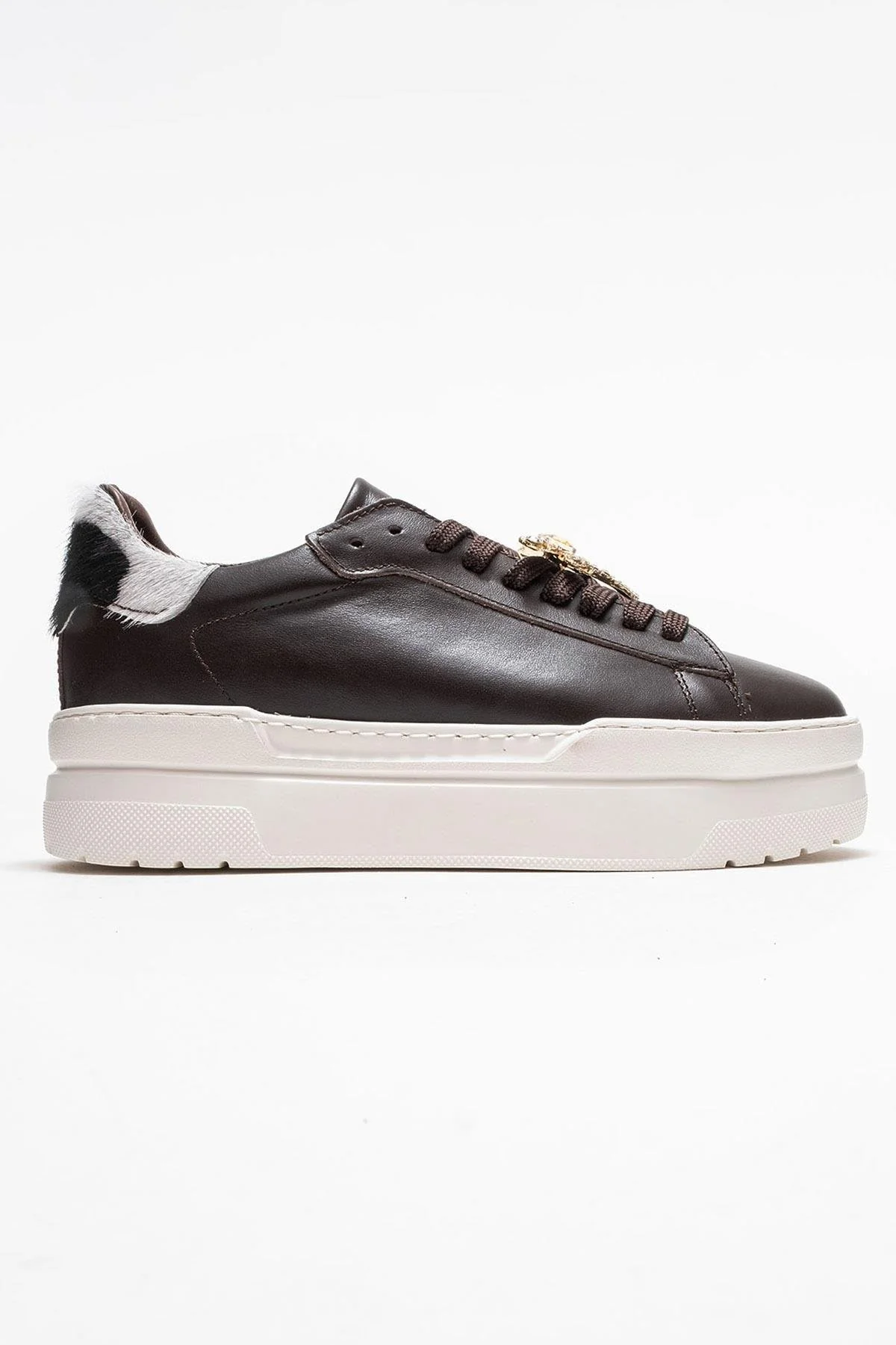 Laren - Brown Genuine Leather Buckle Casual Sneaker (Women) - Image 6