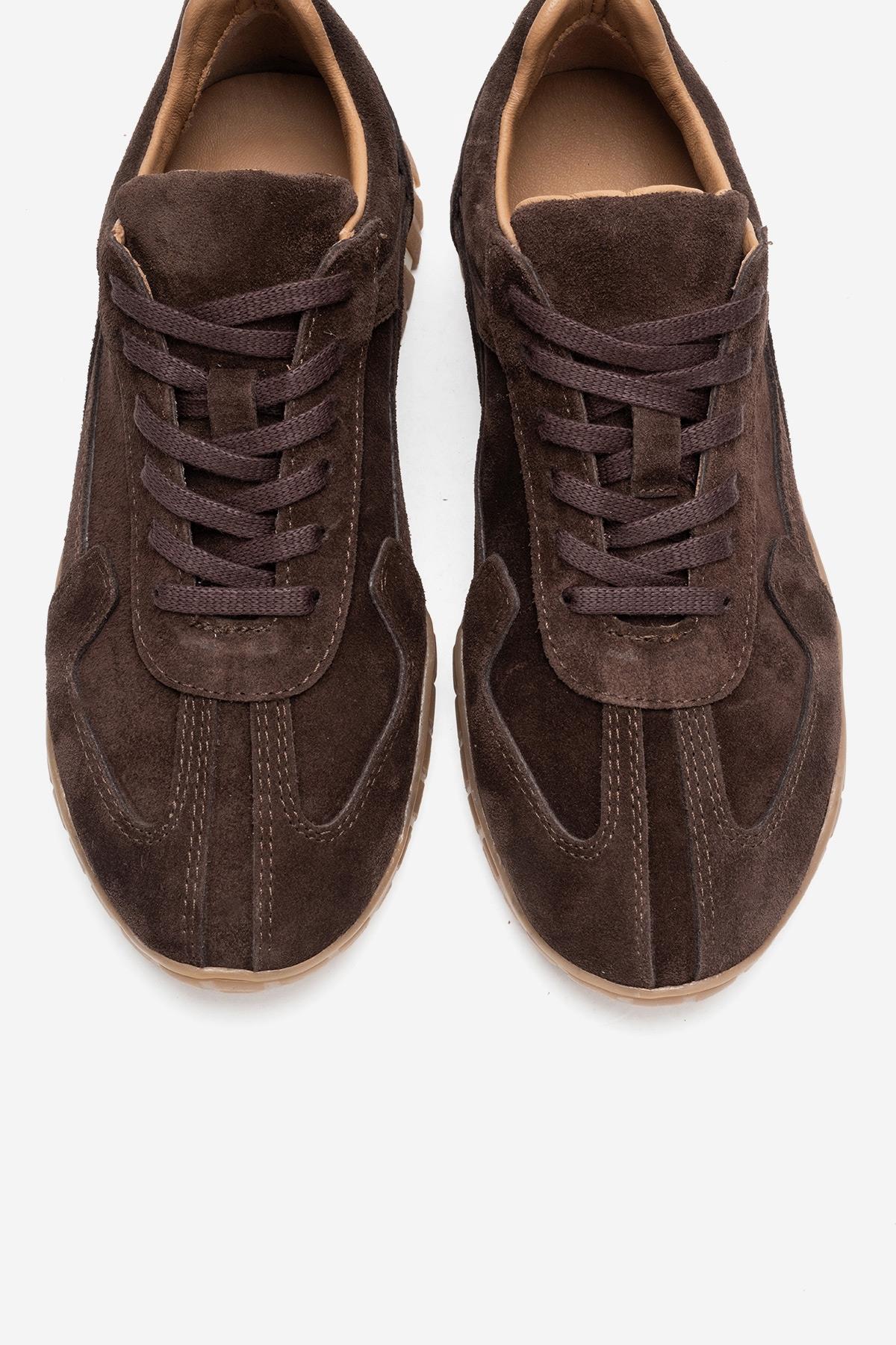 LARS - Brown Suede Genuine Leather Sneaker (Women) - Image 2