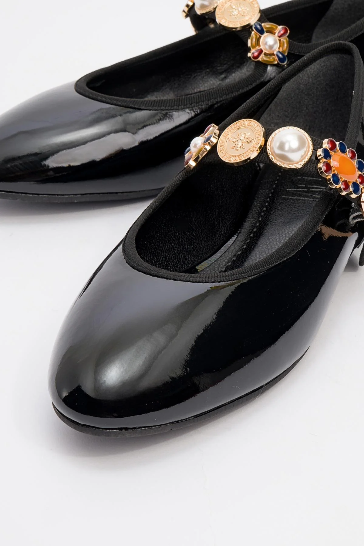 Lauras - Black Patent Embellished Ballet Flat (Women) - Image 3
